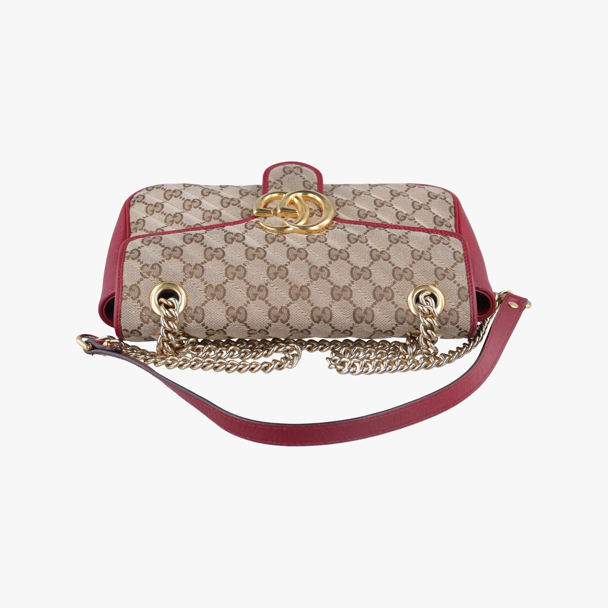 グッチ Gucci ショルダーバッグ レディース GGマーモント カーキ レザー×ファブリック 443497 D031473549