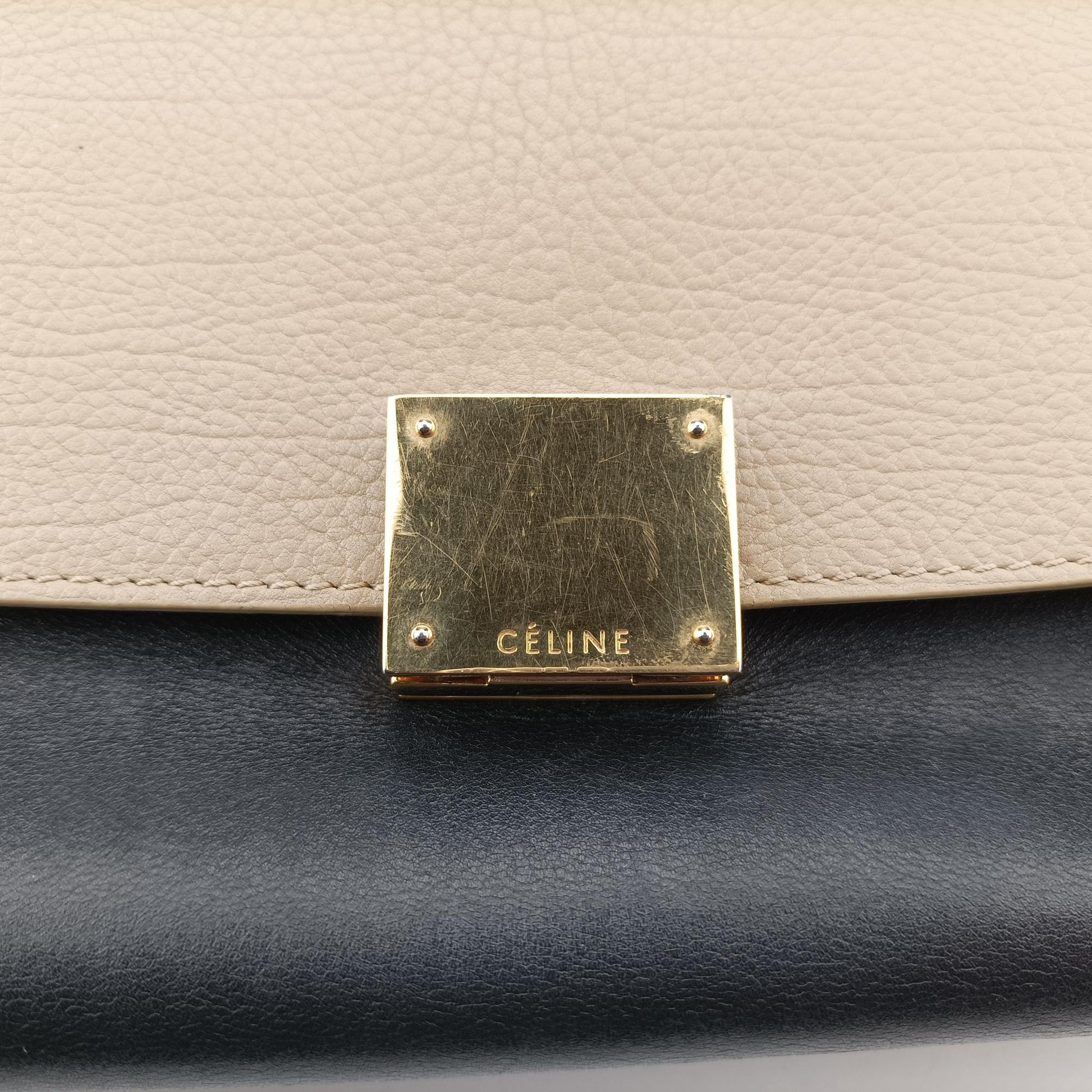 セリーヌ Celine ショルダーバッグ レディース トラペーズミディアム マルチカラー スエード×レザー S-CU-0193