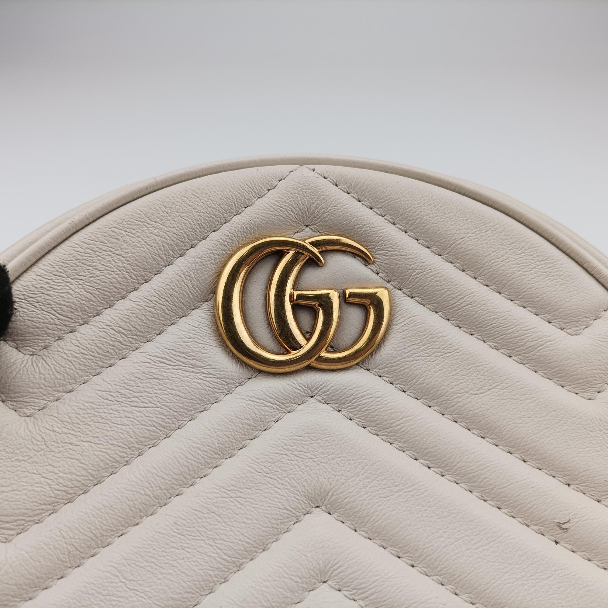 グッチ Gucci ショルダーバッグ レディース GGマーモント ホワイト レザー 550154 E030723036