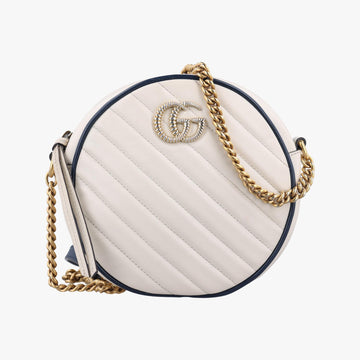 グッチ Gucci ショルダーバッグ レディース GGマーモント ホワイト レザー 550154 H032693919