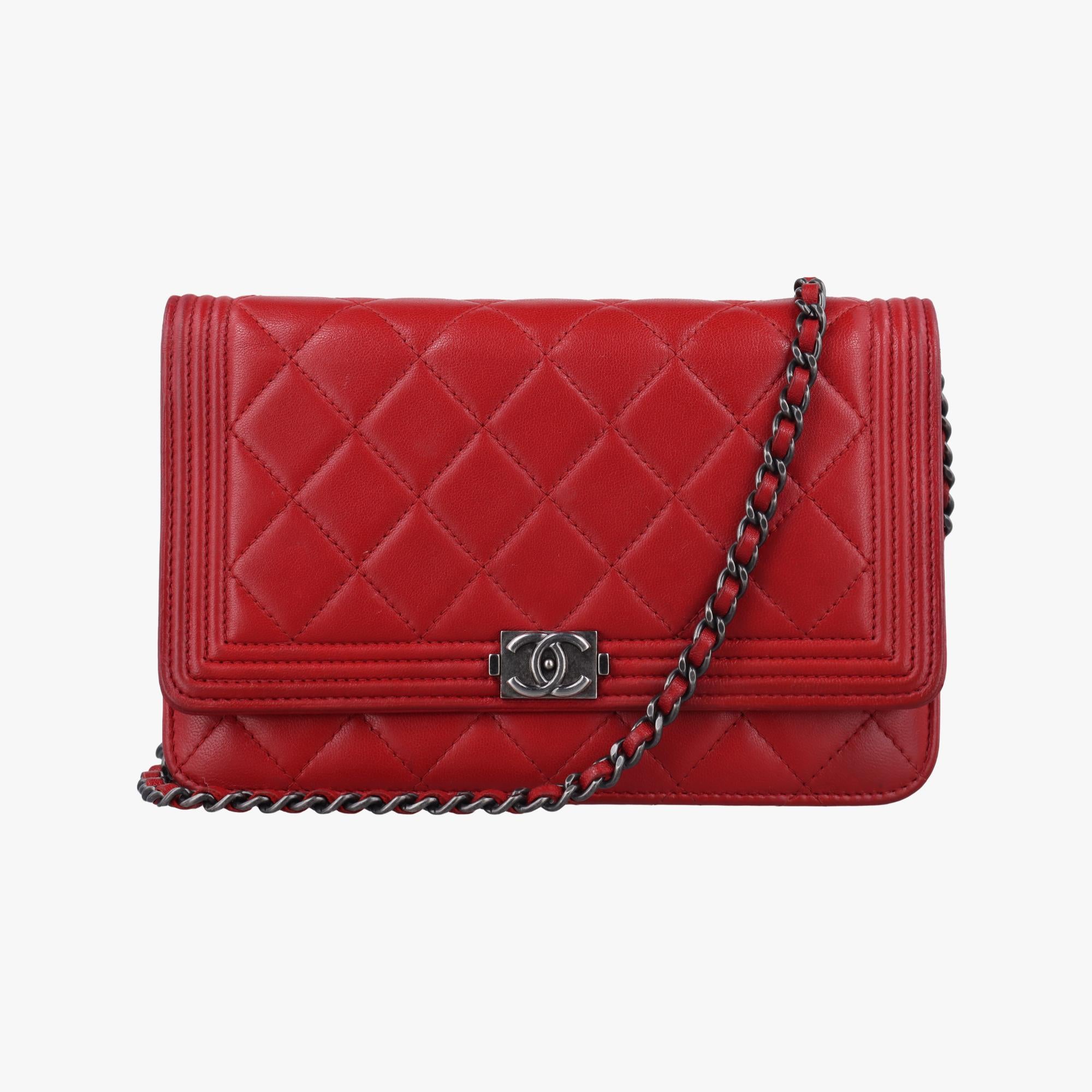 シャネル Chanel ショルダーバッグ レディース ボーイシャネル レッド ラムスキン A80287 20288510