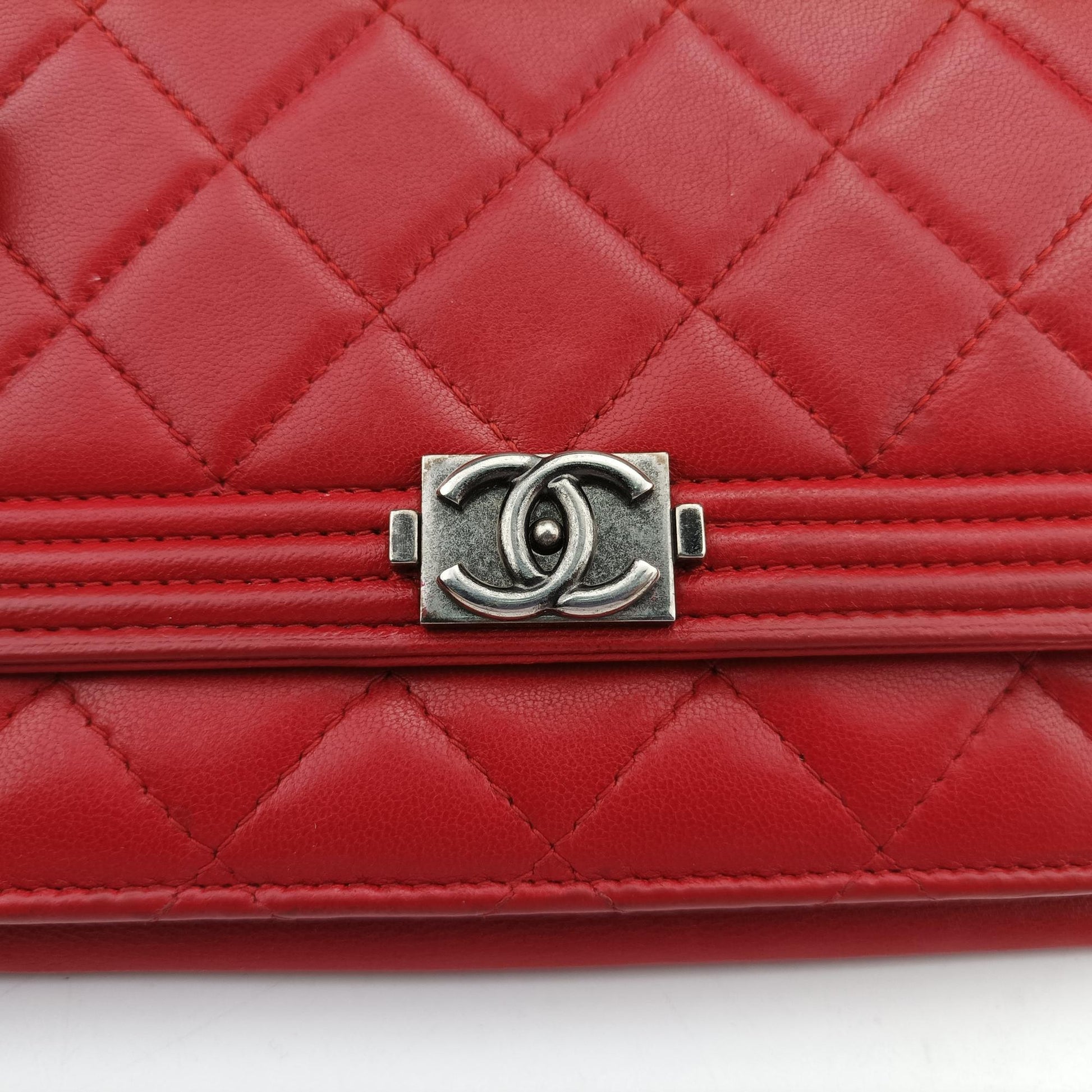 シャネル Chanel ショルダーバッグ レディース ボーイシャネル レッド ラムスキン A80287 20288510