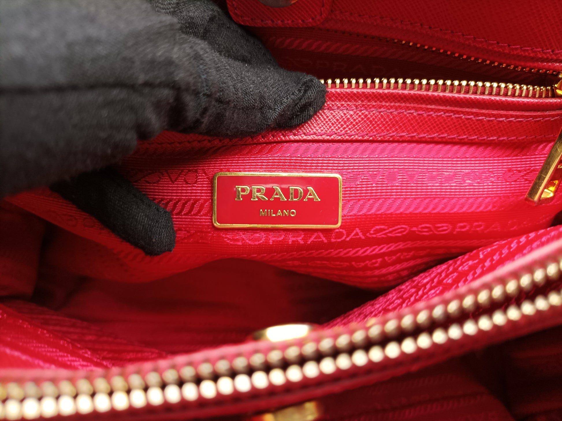 プラダ Prada ショルダーバッグ レディース ガレリア レッド サフィアーノレザー BN2274 214