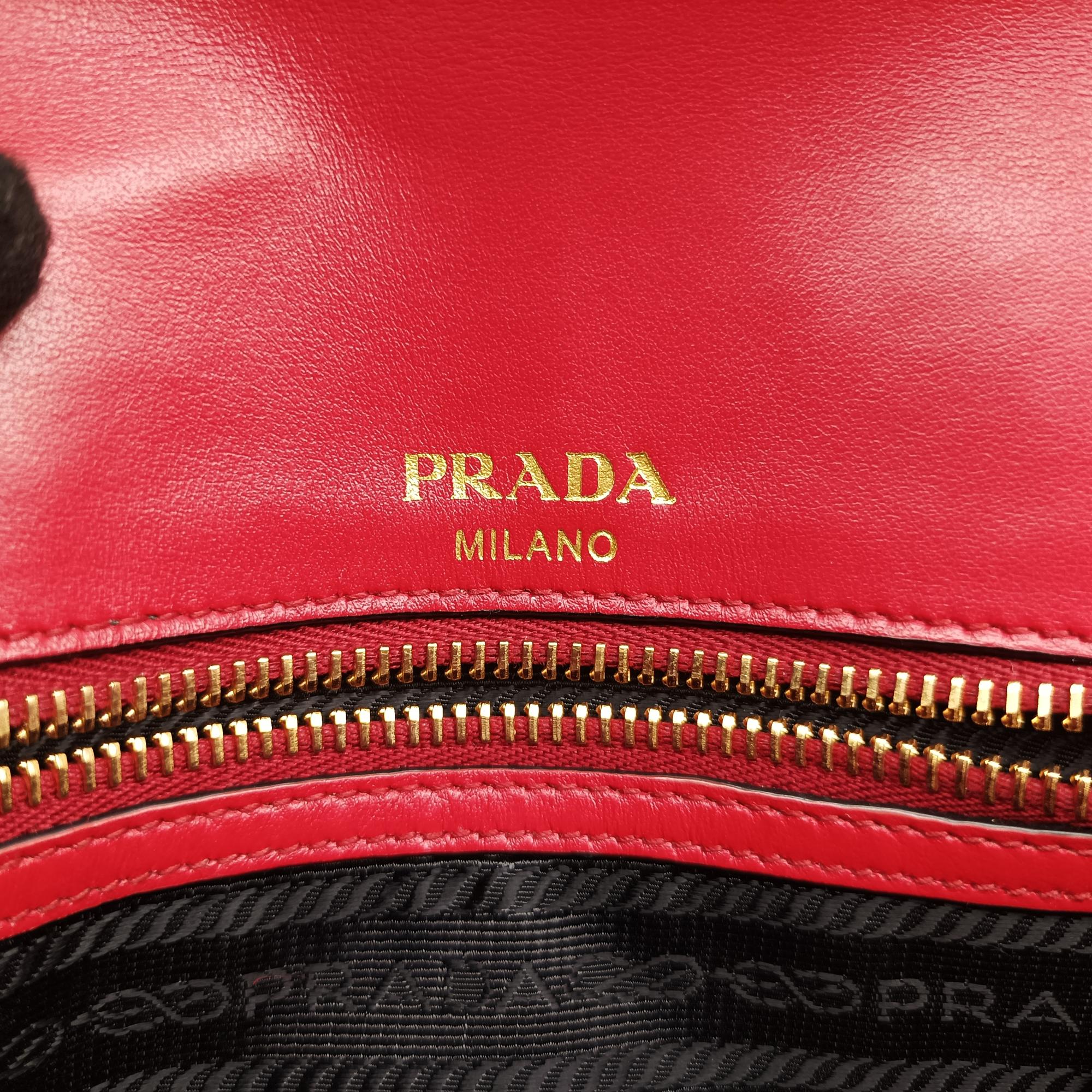 プラダ Prada ショルダーバッグ レディース パティーナ ダイアグラム レッド サフィアーノレザー 1BD193 203