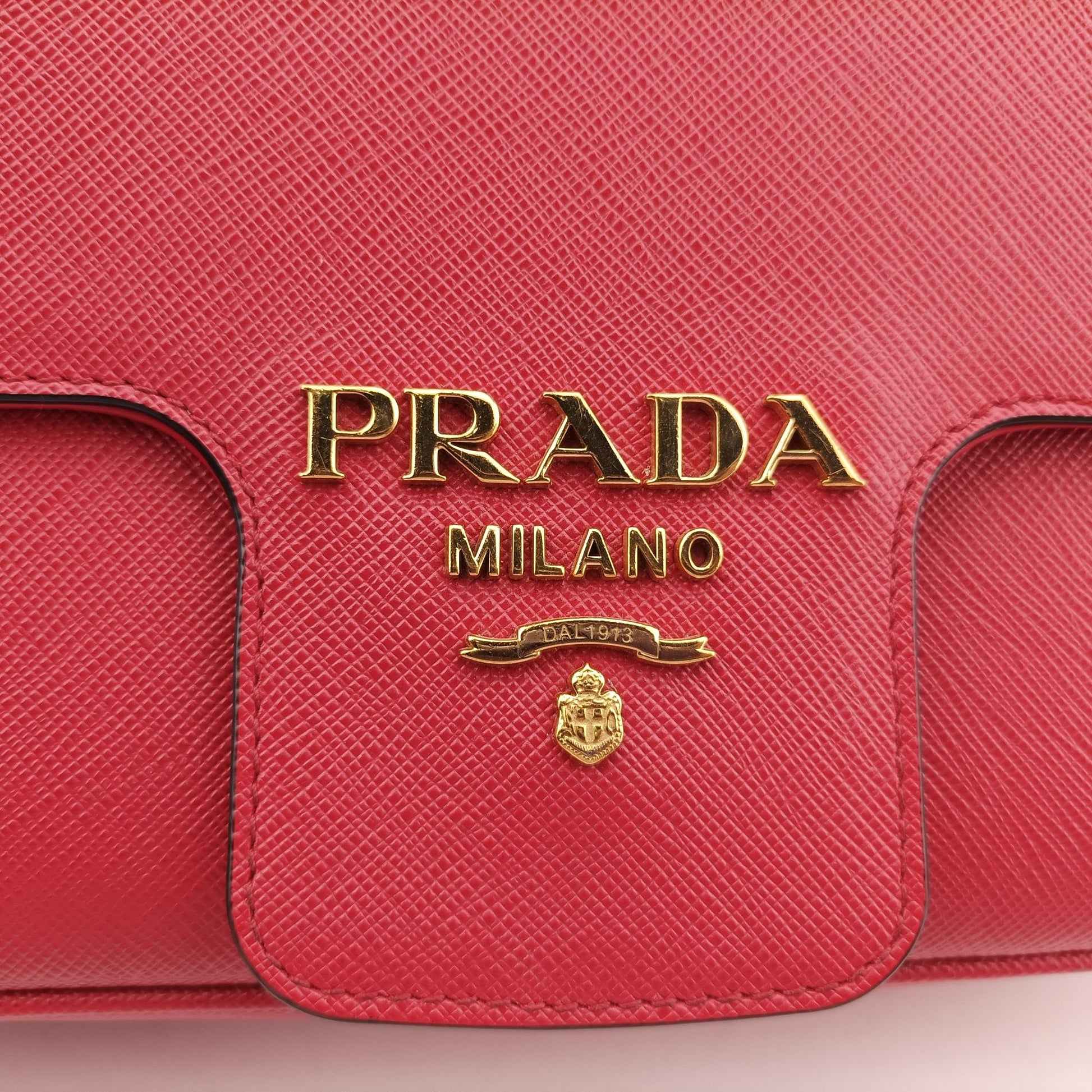 プラダ Prada ショルダーバッグ レディース パティーナ ダイアグラム レッド サフィアーノレザー 1BD193 203