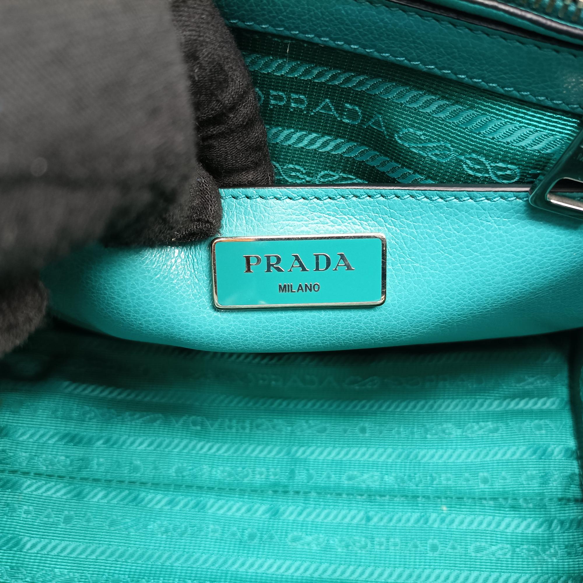 プラダ Prada ショルダーバッグ レディース ツイン ポケット ウィング トート ブルー スエード×レザー 1BA025 117