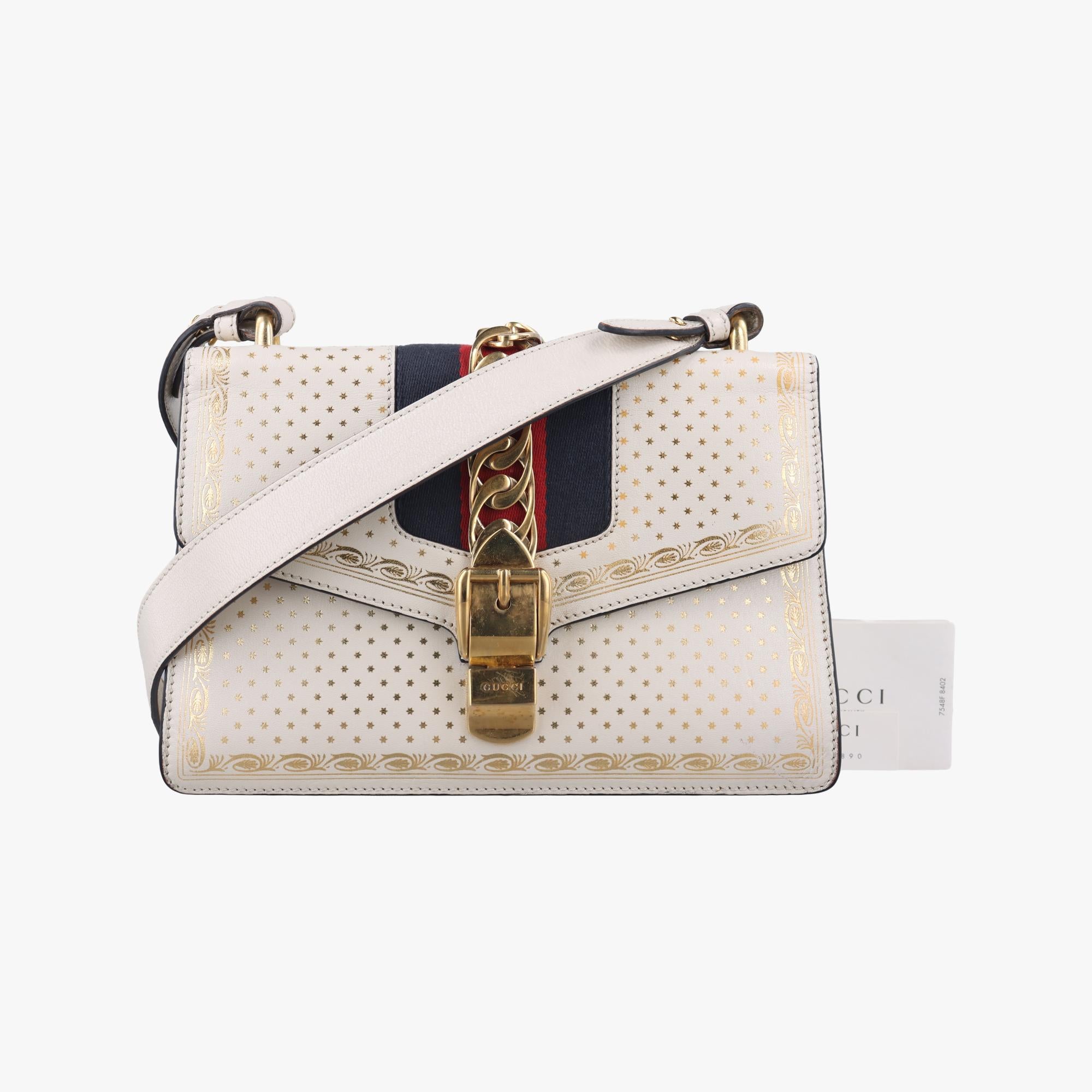 グッチ Gucci ショルダーバッグ レディース シルヴィ ホワイト レザー 421882 C024641031