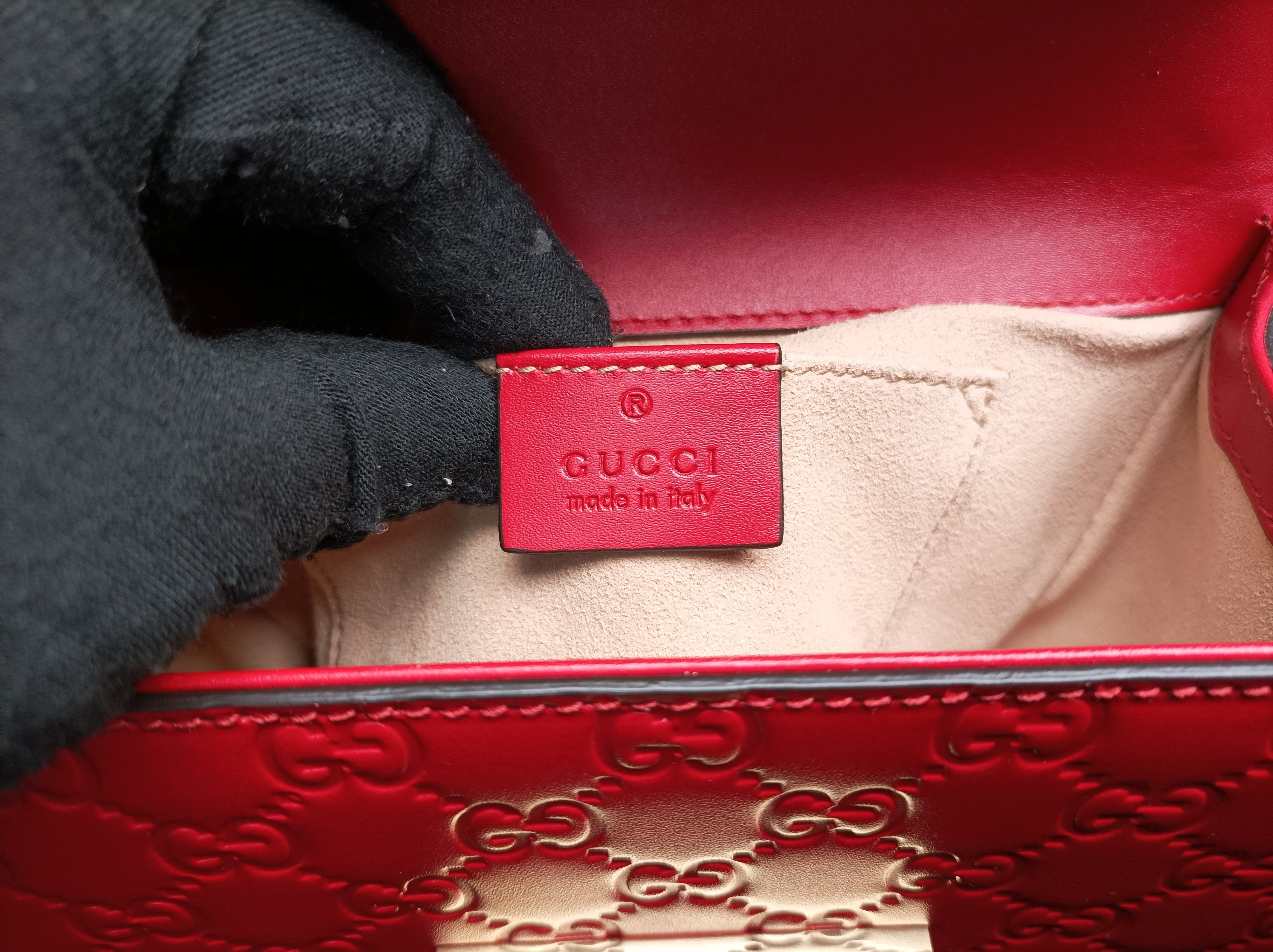 グッチ Gucci ショルダーバッグ レディース パドロック レッド レザー 409487 B021500053