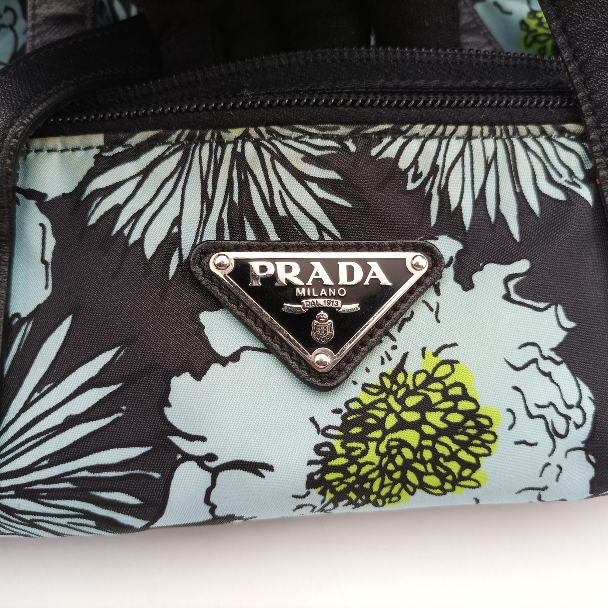 プラダ Prada ショルダーバッグ レディース フラワー 花柄 マルチカラー ナイロン B4696F 122