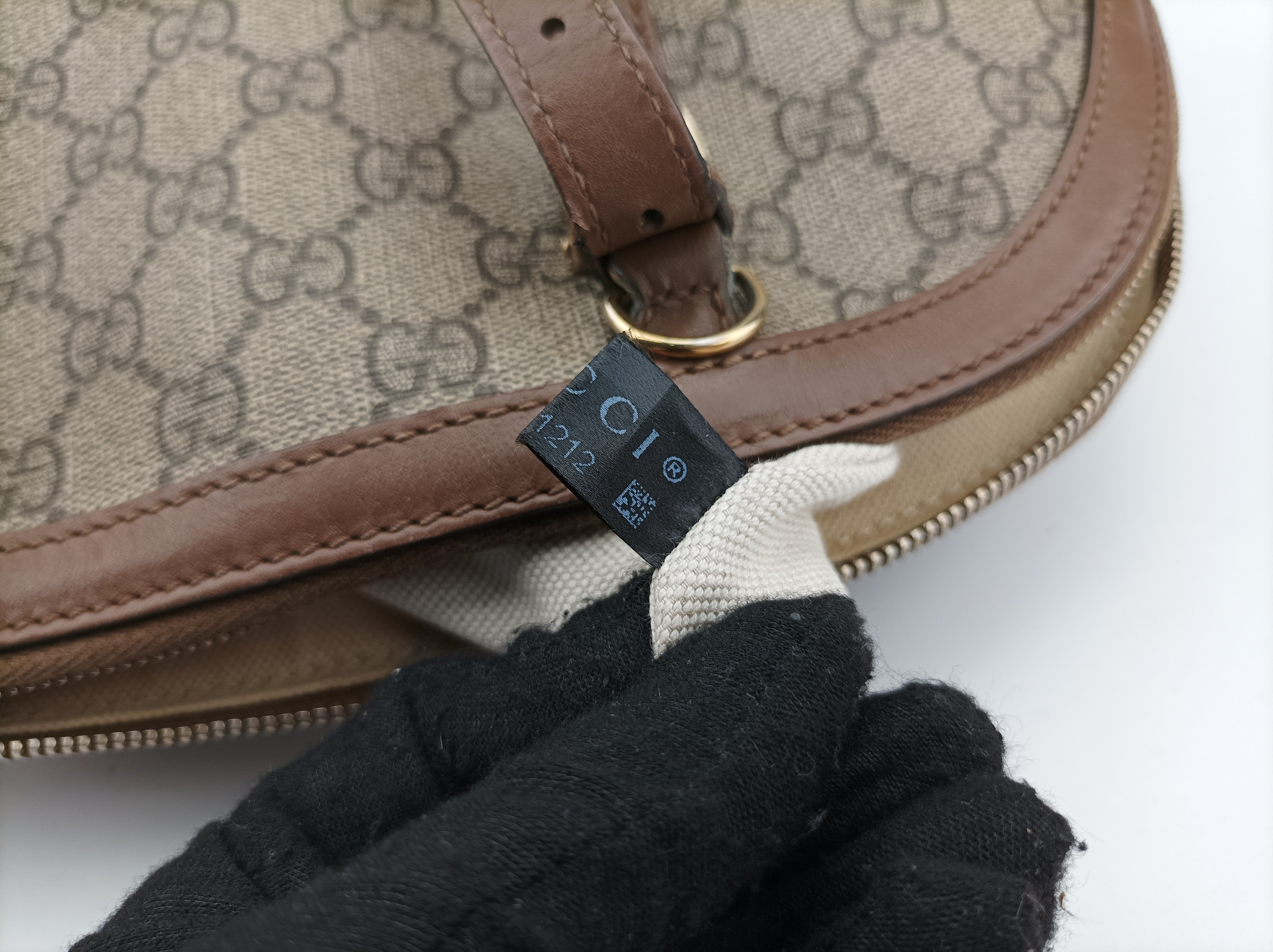 グッチ Gucci ショルダーバッグ レディース グッチニース GGスプリーム グレー PVCコーティングキャンバス×レザー 309617 I014611212