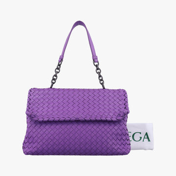 ボッテガヴェネタ Bottega Veneta ショルダーバッグ レディース イントレチャート オリンピア パープル ラムスキン B04160286B