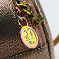 シャネル Chanel ショルダーバッグ レディース レインボー キルティング トップ ハンドル イブニング ゴールド キャビアスキン AS0764 28174899