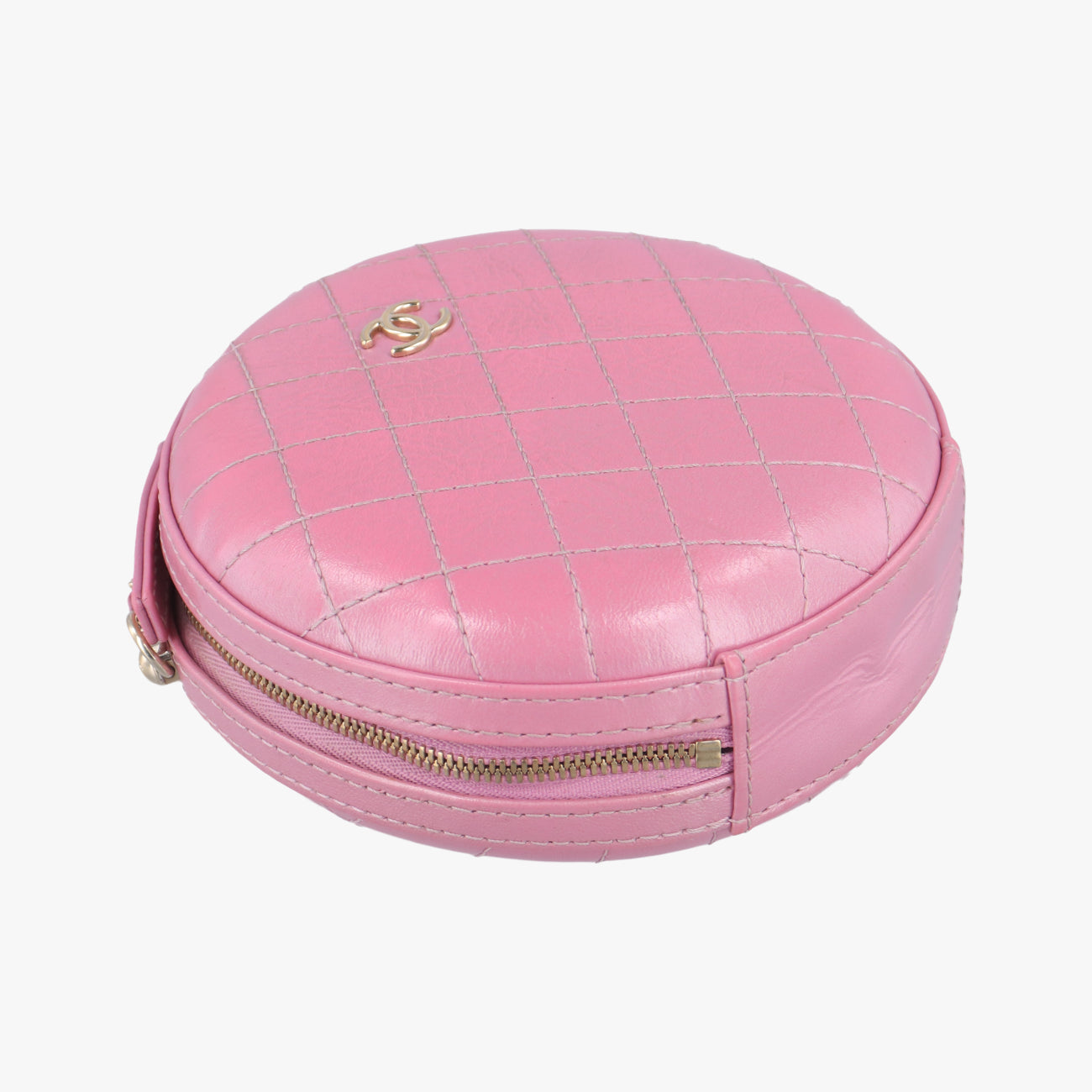 シャネル Chanel ショルダーバッグ レディース マトラッセ ラウンド ピンク ラムスキン AS0203 27147272