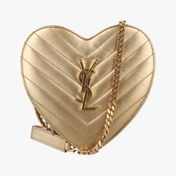 Love heart V stitch Golden Leather 446782 VLR446782.0716ラブハート Vステッチ ゴールド レザー 446782 VLR446782.0716