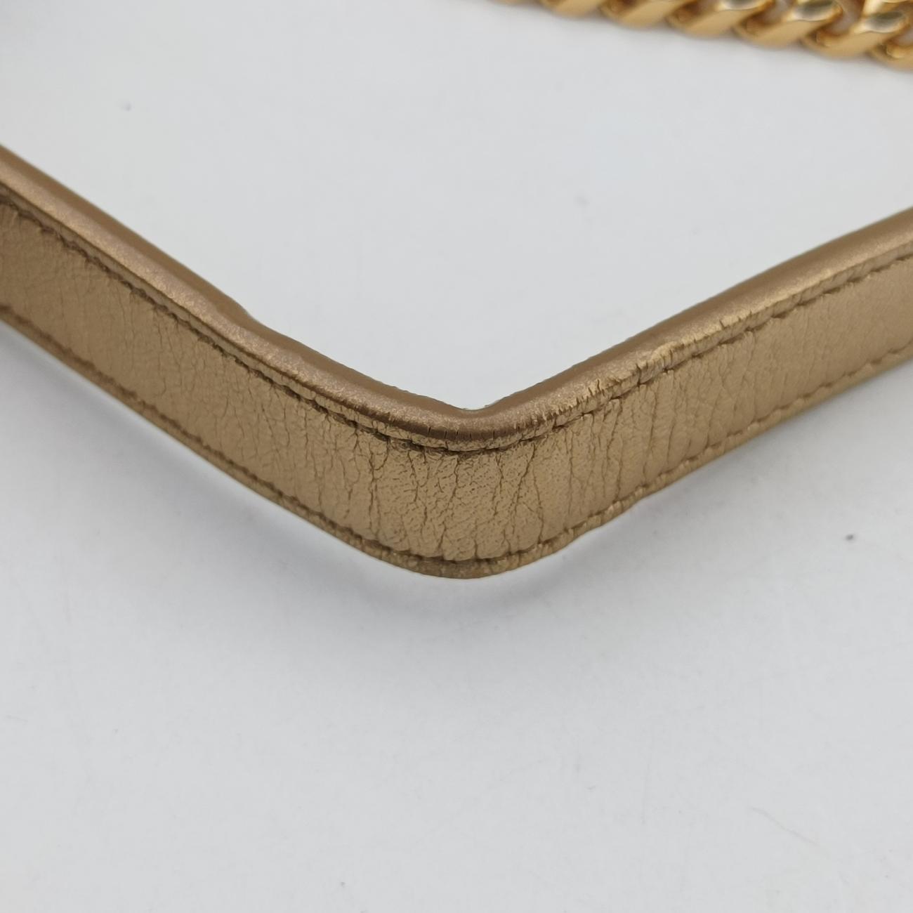 Love heart V stitch Golden Leather 446782 VLR446782.0716ラブハート Vステッチ ゴールド レザー 446782 VLR446782.0716