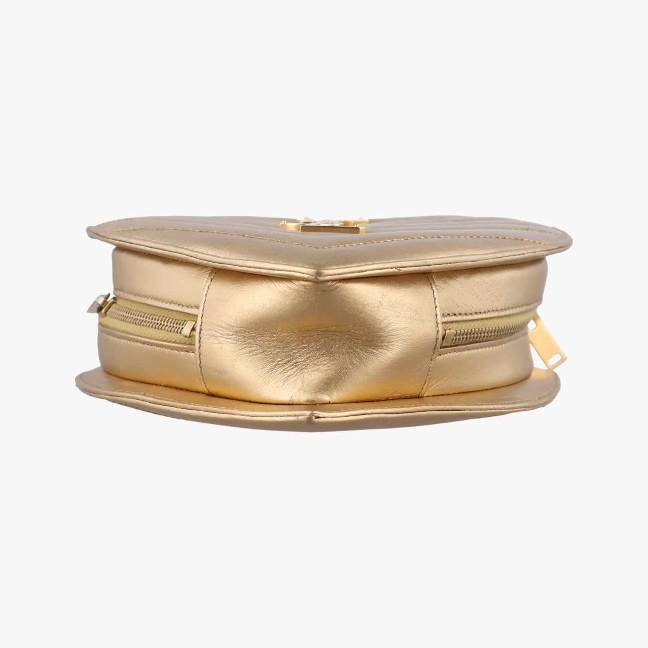 Love heart V stitch Golden Leather 446782 VLR446782.0716ラブハート Vステッチ ゴールド レザー 446782 VLR446782.0716