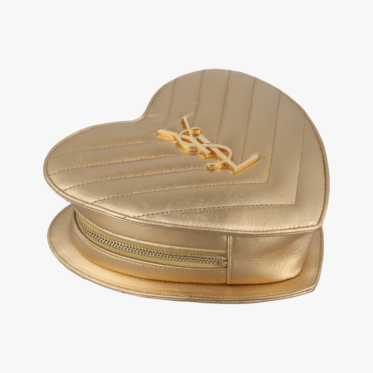 Love heart V stitch Golden Leather 446782 VLR446782.0716ラブハート Vステッチ ゴールド レザー 446782 VLR446782.0716