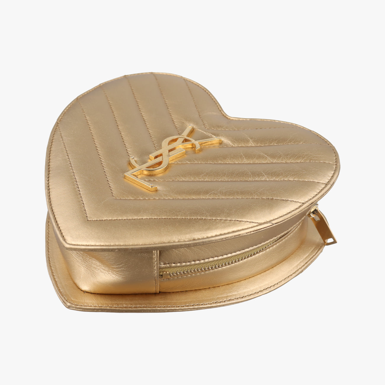 Love heart V stitch Golden Leather 446782 VLR446782.0716ラブハート Vステッチ ゴールド レザー 446782 VLR446782.0716