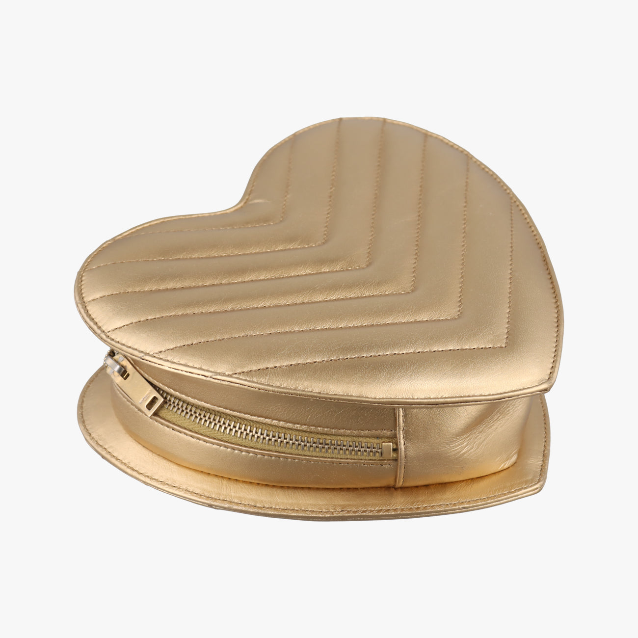 Love heart V stitch Golden Leather 446782 VLR446782.0716ラブハート Vステッチ ゴールド レザー 446782 VLR446782.0716