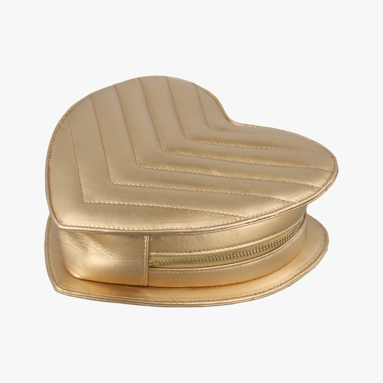 Love heart V stitch Golden Leather 446782 VLR446782.0716ラブハート Vステッチ ゴールド レザー 446782 VLR446782.0716