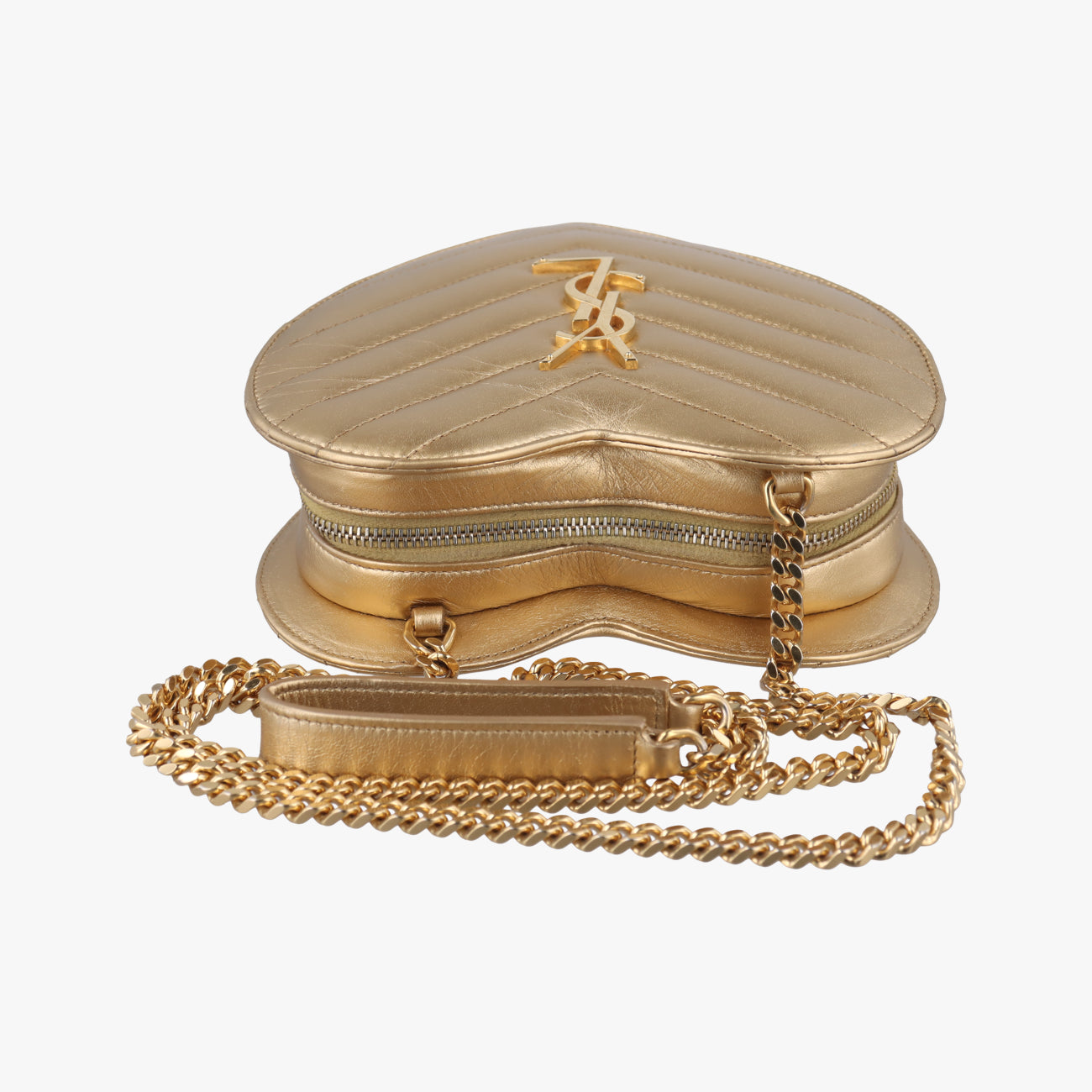 Love heart V stitch Golden Leather 446782 VLR446782.0716ラブハート Vステッチ ゴールド レザー 446782 VLR446782.0716