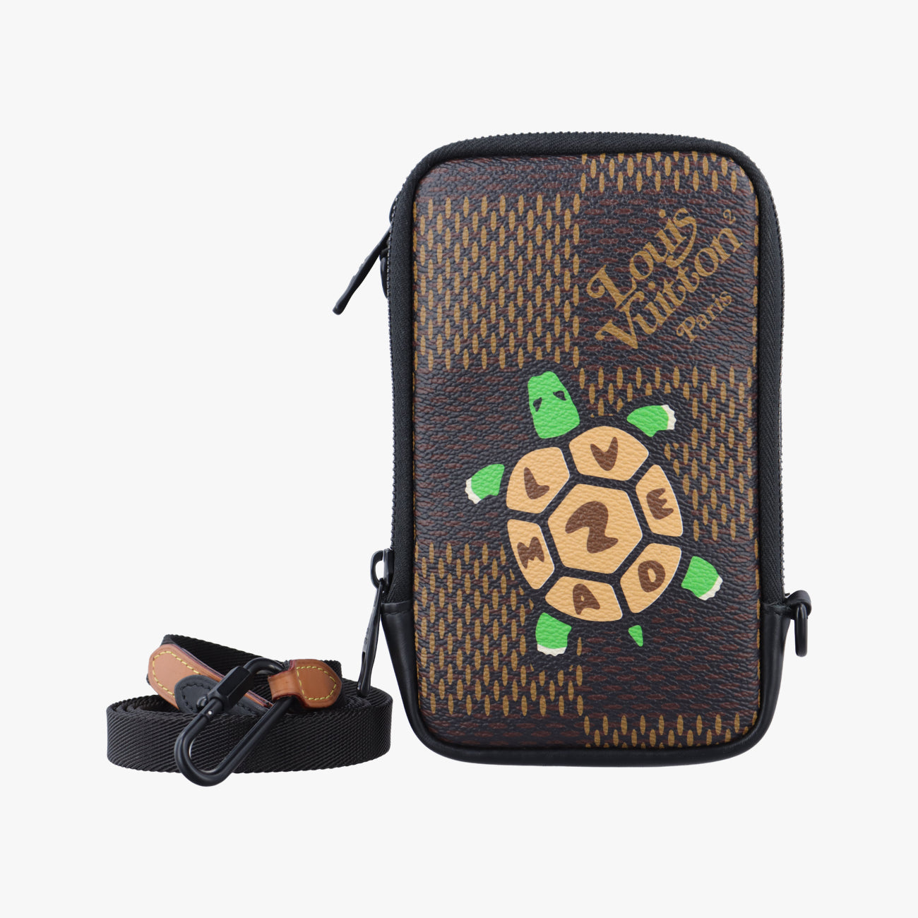 NIGO collaboration Double phone pouch EBENE Damier Giant N40377 IC chipNIGOコラボ ダブルフォンポーチ エベヌ ダミエ ジャイアント N40377 ＩＣチップ