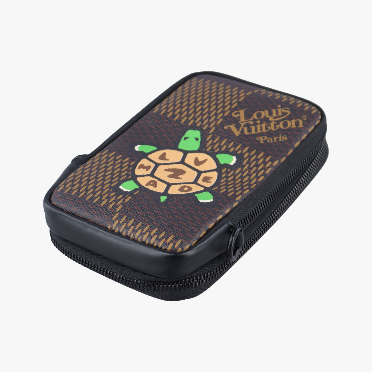 NIGO collaboration Double phone pouch EBENE Damier Giant N40377 IC chipNIGOコラボ ダブルフォンポーチ エベヌ ダミエ ジャイアント N40377 ＩＣチップ
