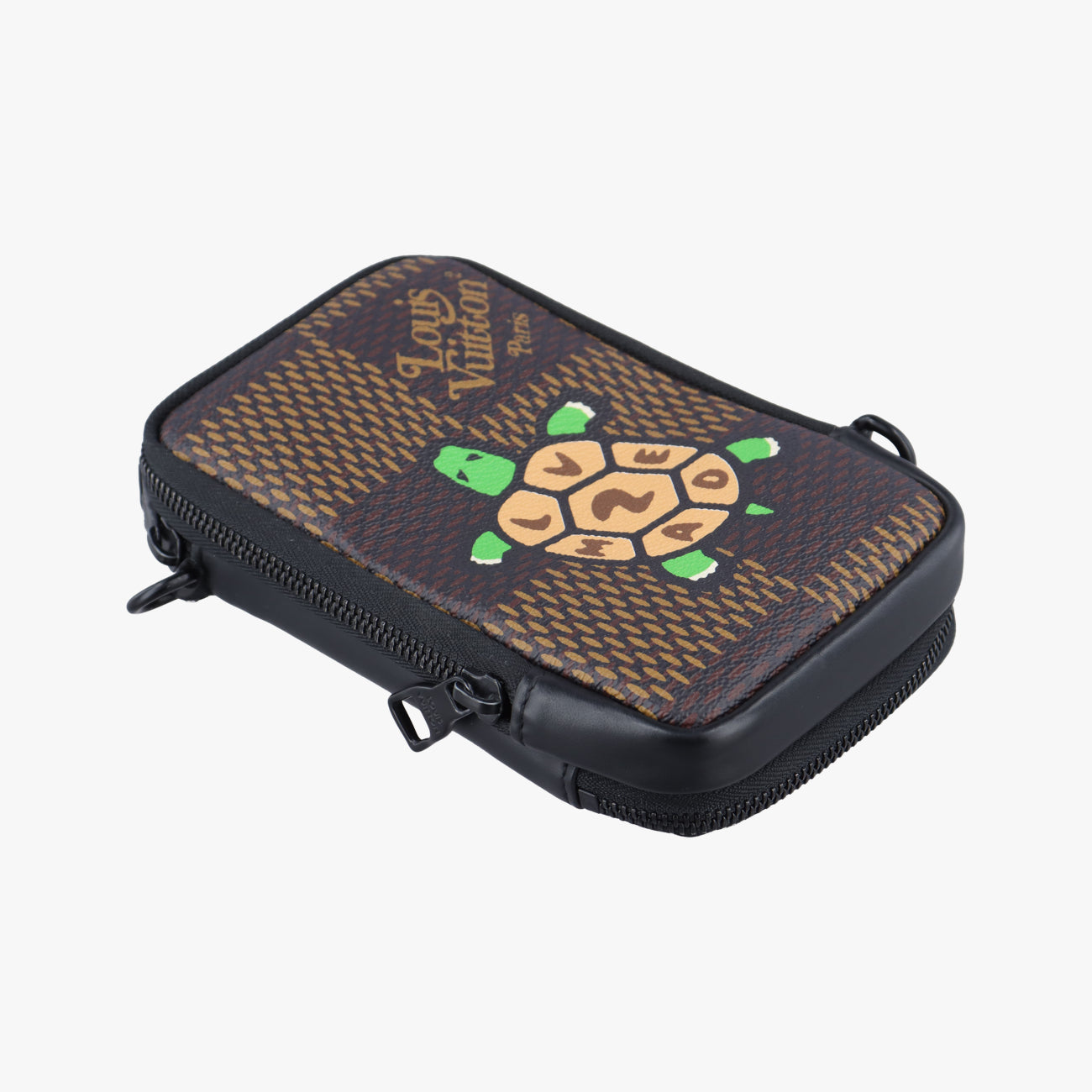 NIGO collaboration Double phone pouch EBENE Damier Giant N40377 IC chipNIGOコラボ ダブルフォンポーチ エベヌ ダミエ ジャイアント N40377 ＩＣチップ