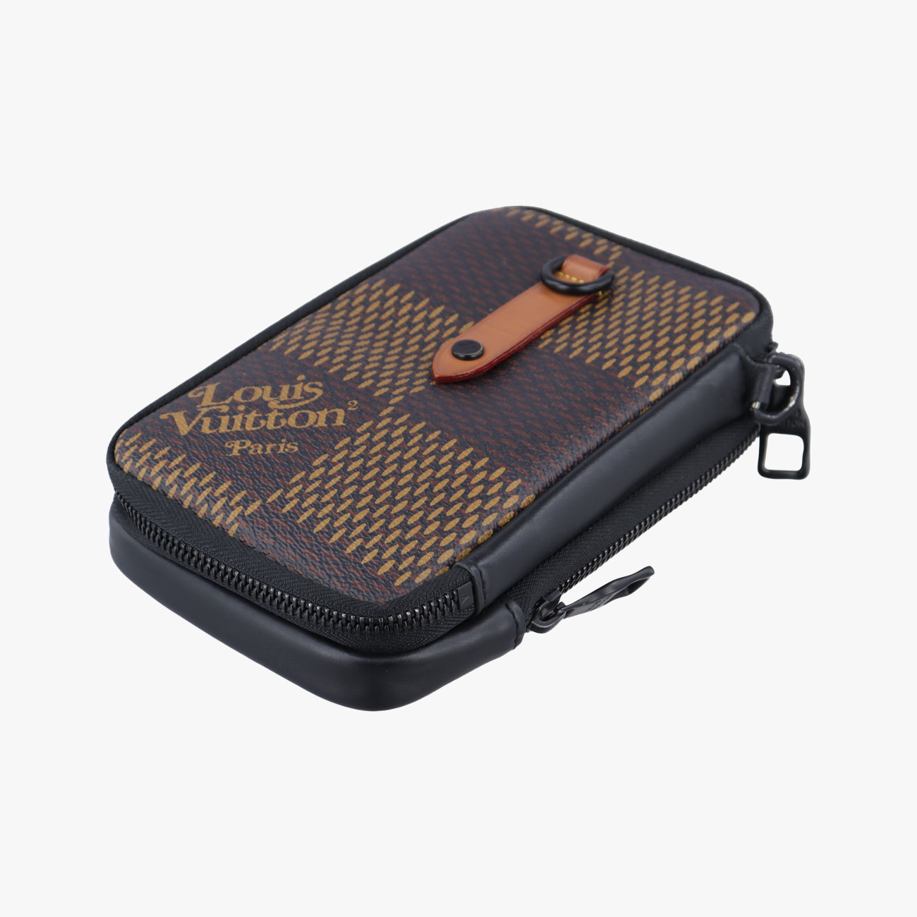 NIGO collaboration Double phone pouch EBENE Damier Giant N40377 IC chipNIGOコラボ ダブルフォンポーチ エベヌ ダミエ ジャイアント N40377 ＩＣチップ