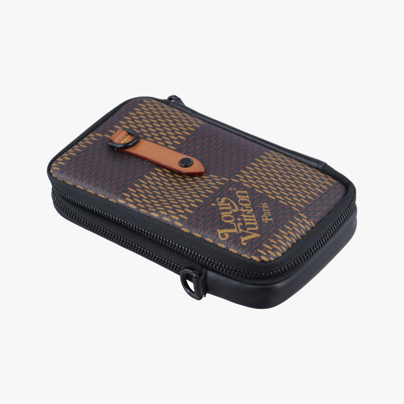 NIGO collaboration Double phone pouch EBENE Damier Giant N40377 IC chipNIGOコラボ ダブルフォンポーチ エベヌ ダミエ ジャイアント N40377 ＩＣチップ