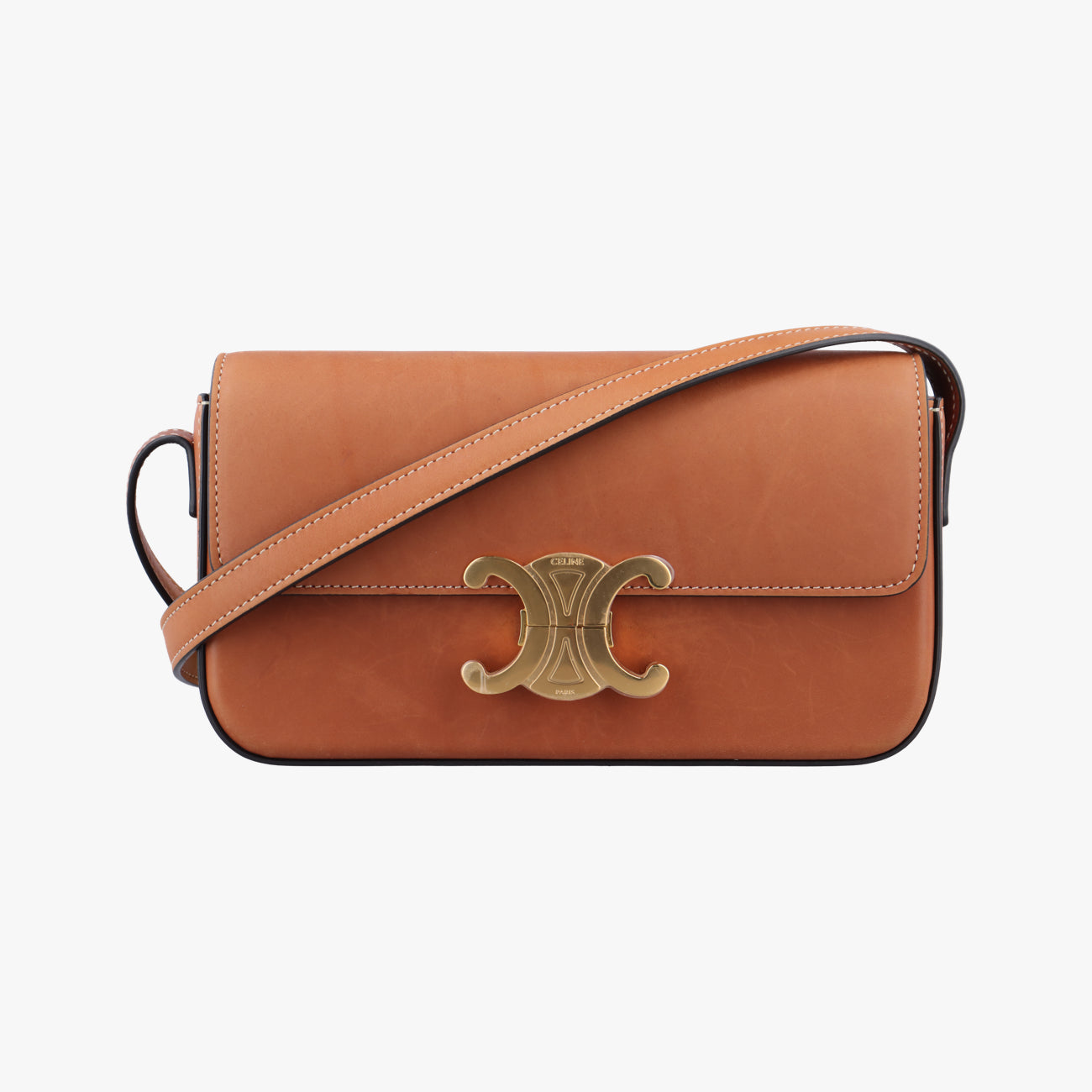 Triomphe Brown Leather  W-CU-3221トリオンフ ミディアム ブラウン レザー  W-CU-3221