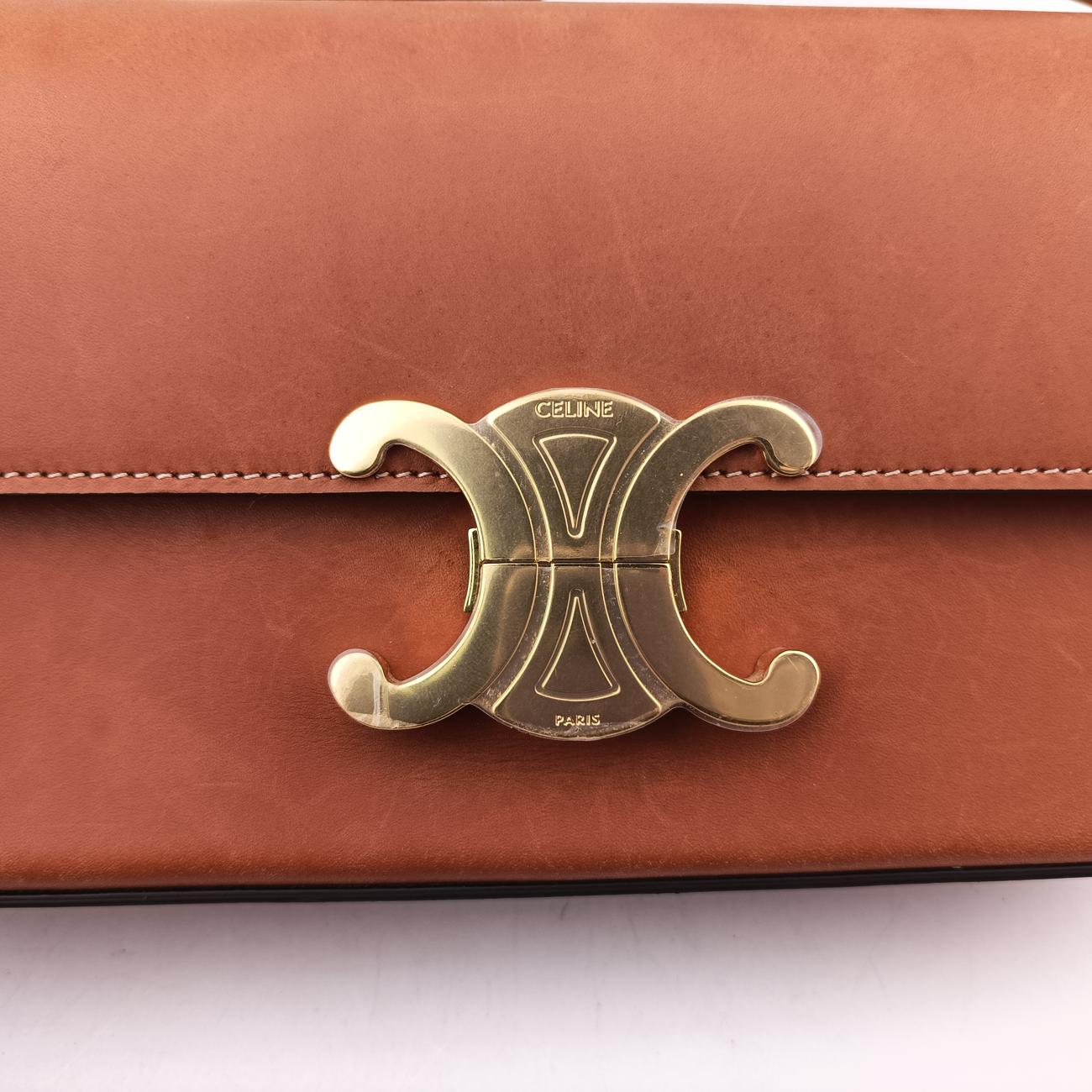 Triomphe Brown Leather  W-CU-3221トリオンフ ミディアム ブラウン レザー  W-CU-3221