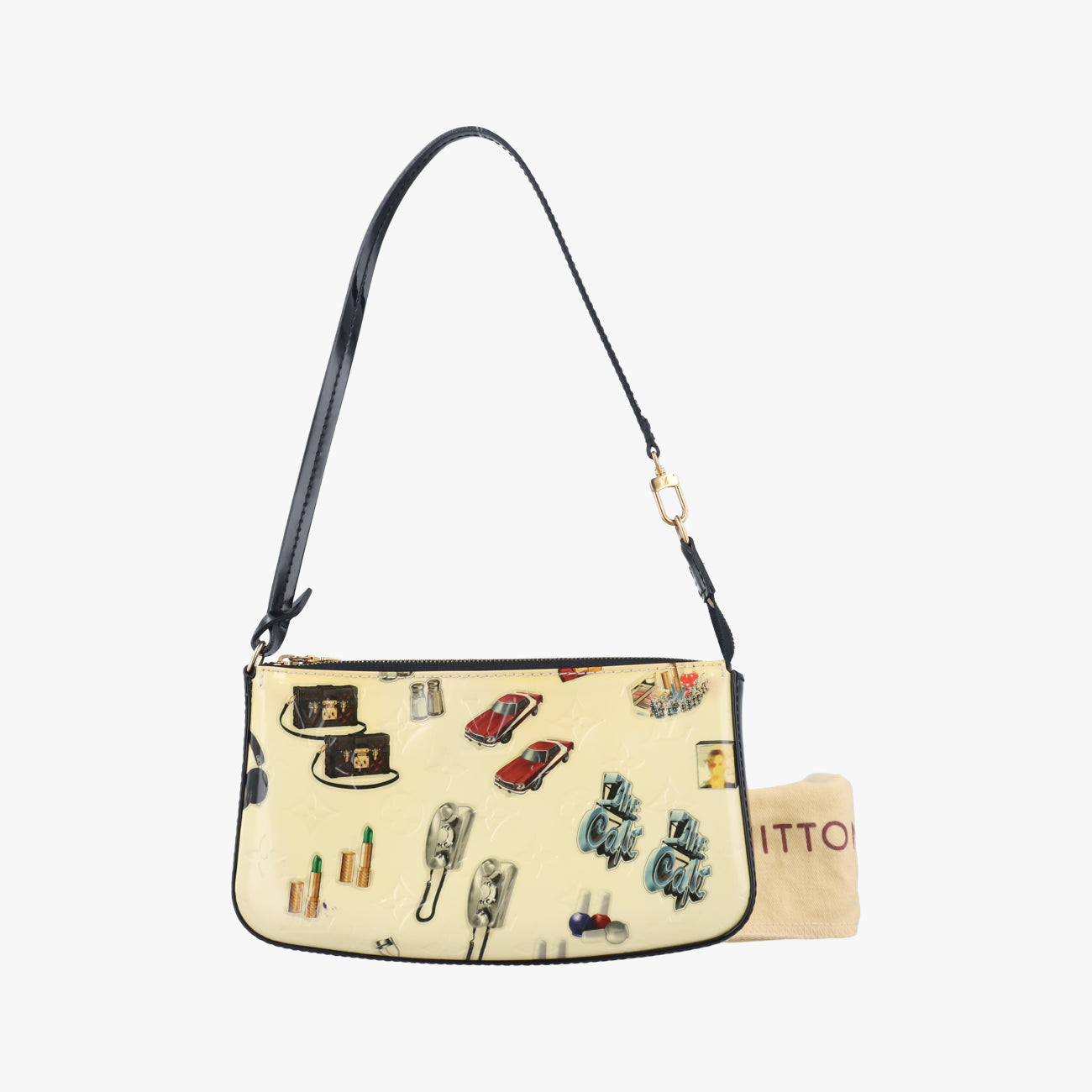 Pochette Accessoires Sticker White×multi Vernis M90928 DR0165ポシェット アクセソワール スティッカー ブロン×マルチ ヴェルニ M90928 DR0165
