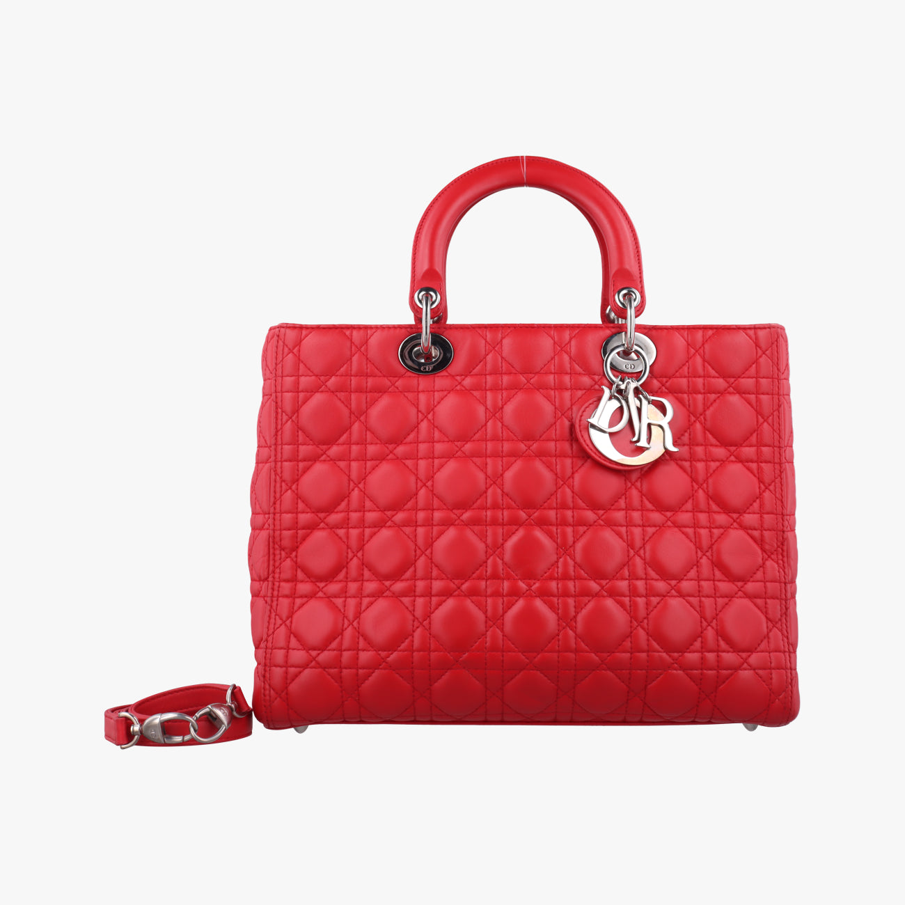 Lady Dior Red lambskin  16-BO-0113レディディオール レッド ラムスキン  16-BO-0113
