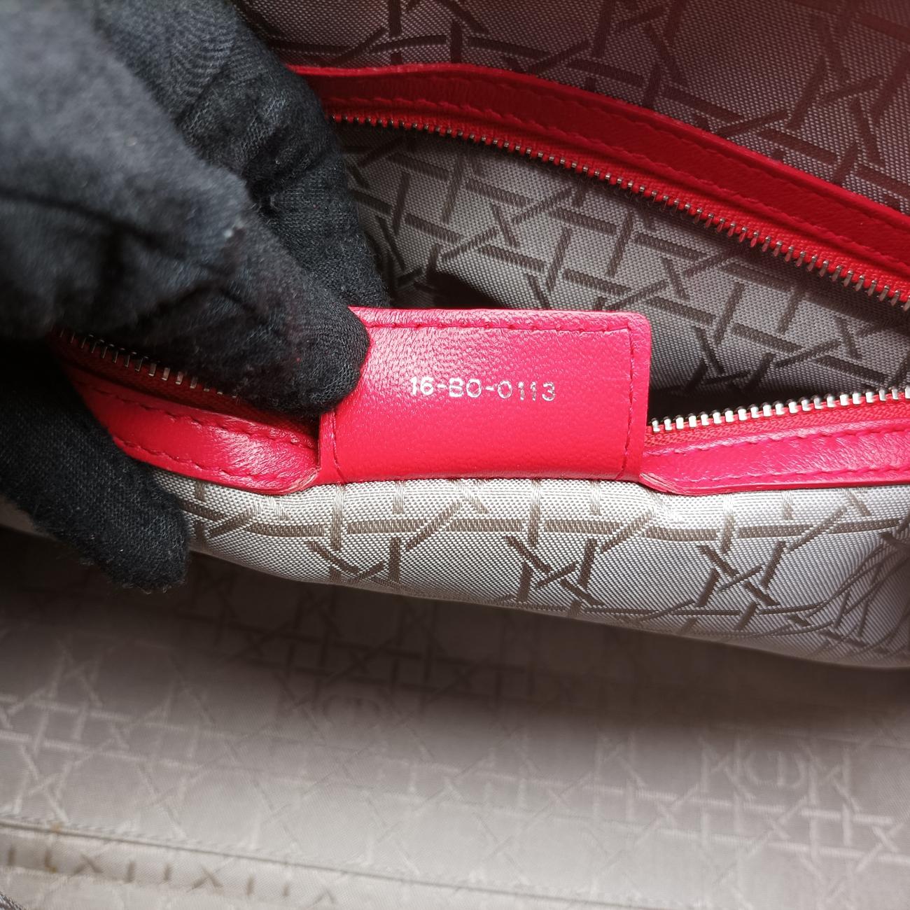 Lady Dior Red lambskin  16-BO-0113レディディオール レッド ラムスキン  16-BO-0113