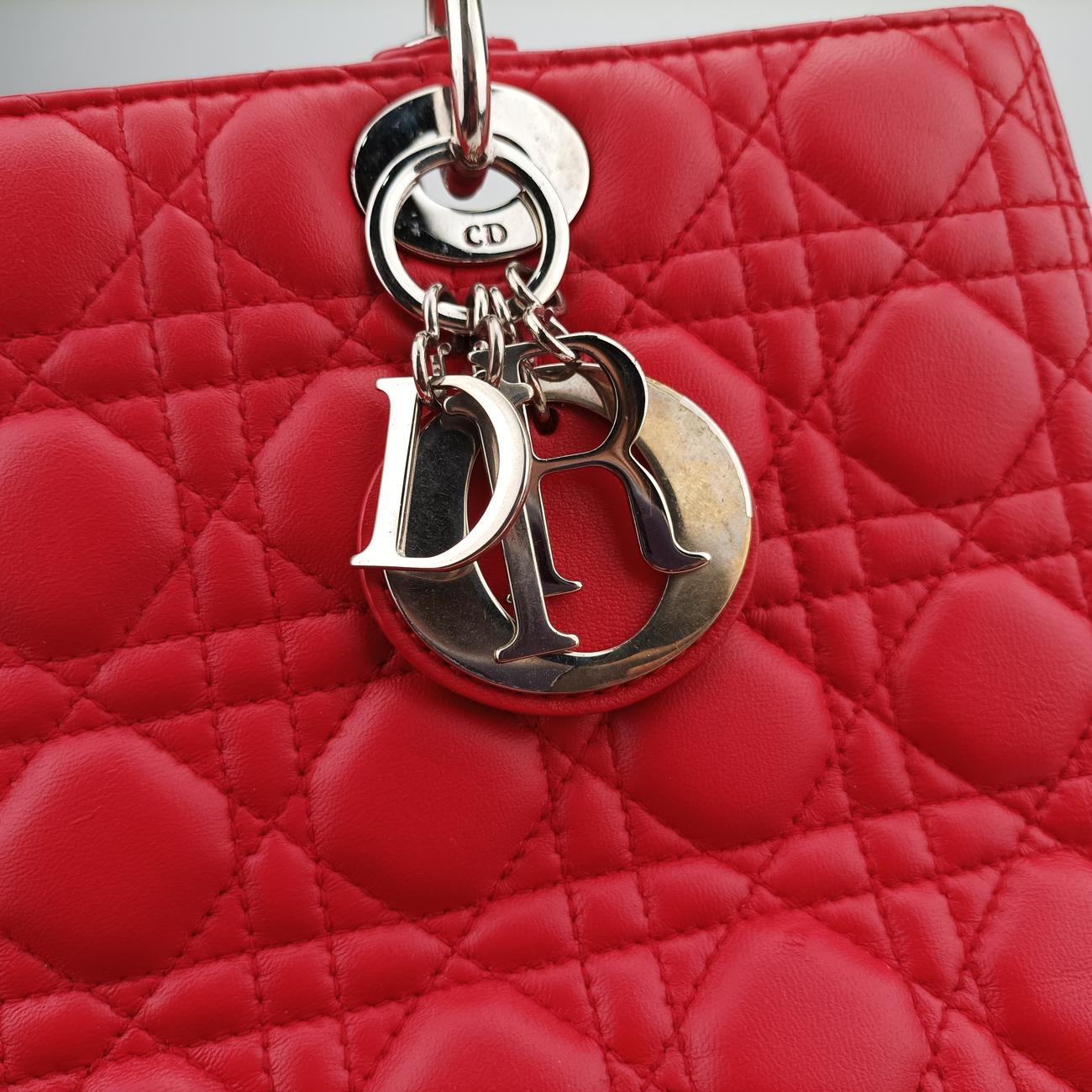 Lady Dior Red lambskin  16-BO-0113レディディオール レッド ラムスキン  16-BO-0113
