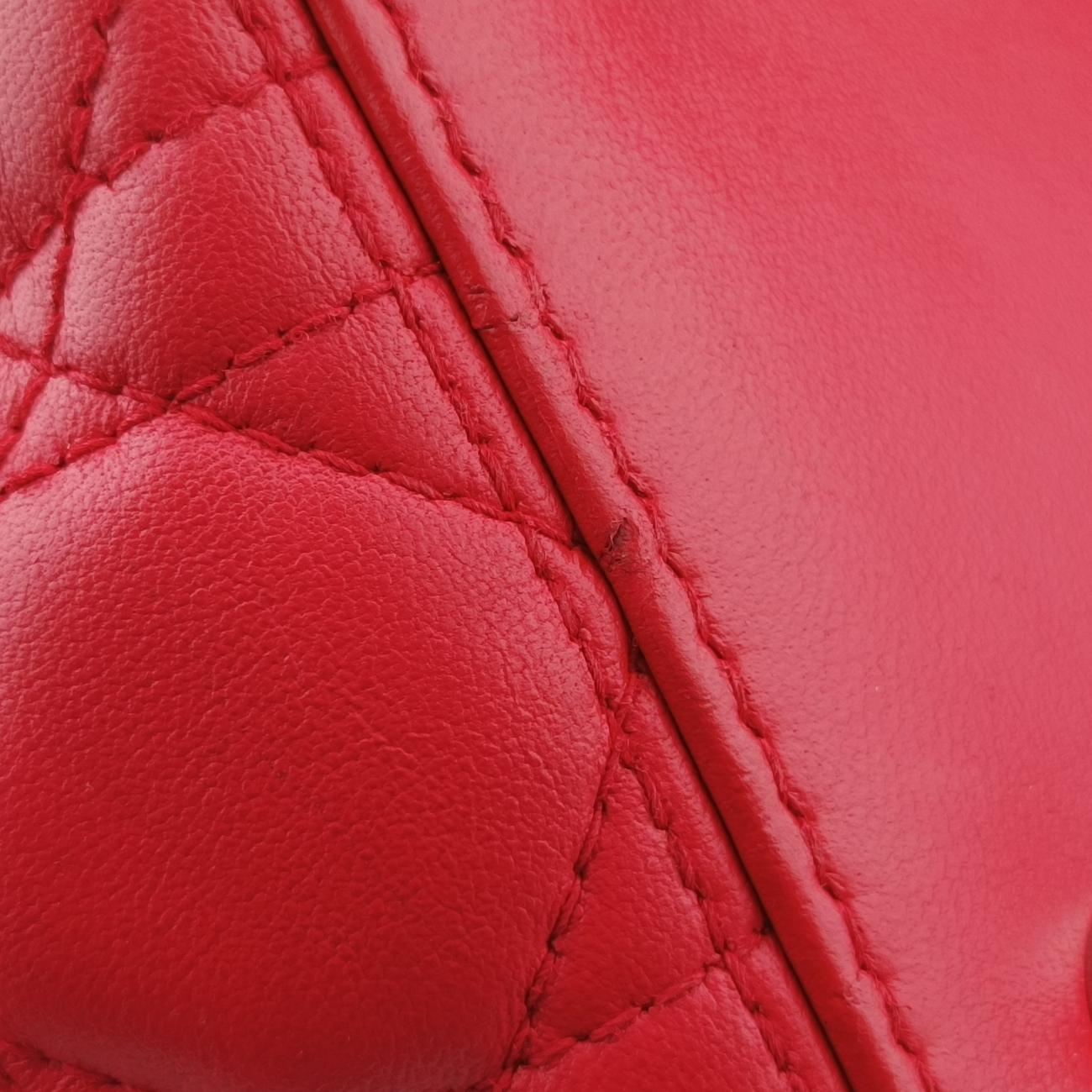 Lady Dior Red lambskin  16-BO-0113レディディオール レッド ラムスキン  16-BO-0113