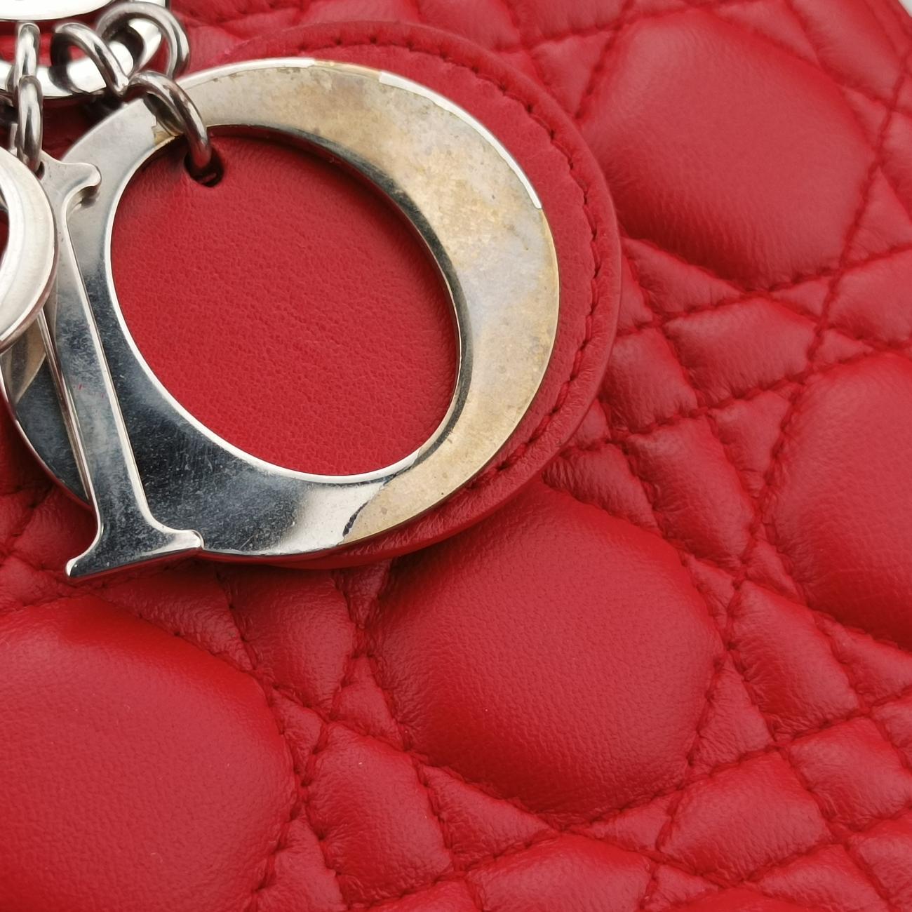 Lady Dior Red lambskin  16-BO-0113レディディオール レッド ラムスキン  16-BO-0113