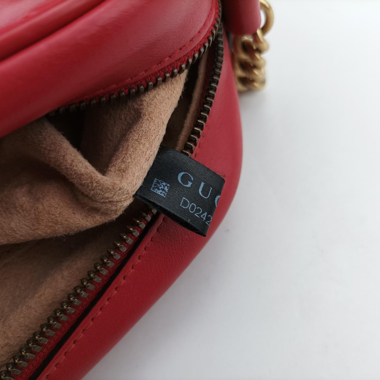 GG Marmont Red Leather 447632 D024293178GGマーモント レッド レザー 447632 D024293178
