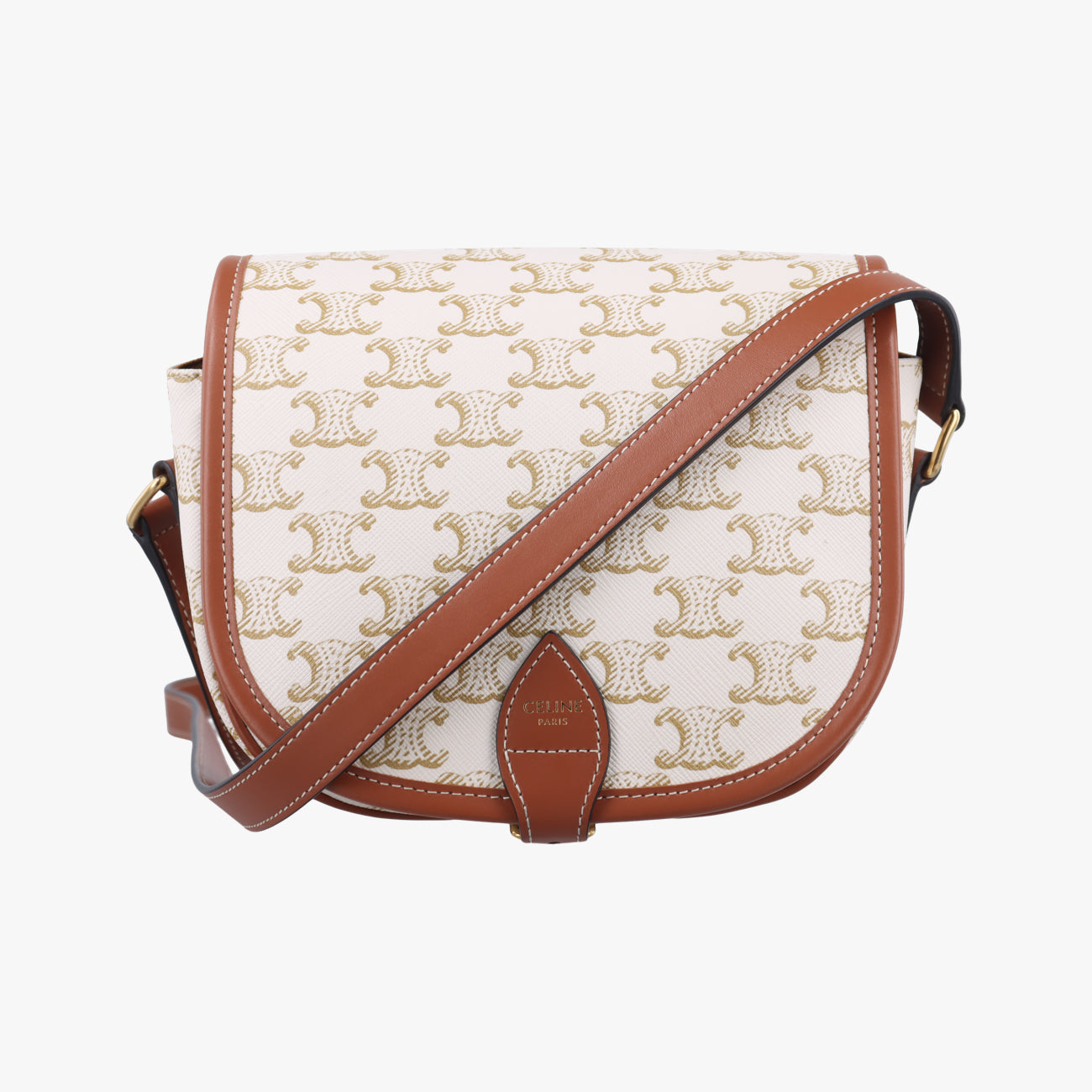 FOLCO Triomphe White×brown PVC coated canvas  U-CU-0241ファルコ トリオンフ ホワイト×ブラウン PVCコーティングキャンバス  U-CU-0241