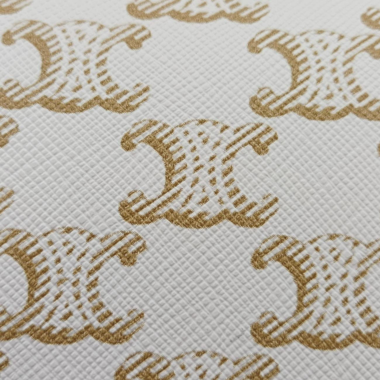 FOLCO Triomphe White×brown PVC coated canvas  U-CU-0241ファルコ トリオンフ ホワイト×ブラウン PVCコーティングキャンバス  U-CU-0241