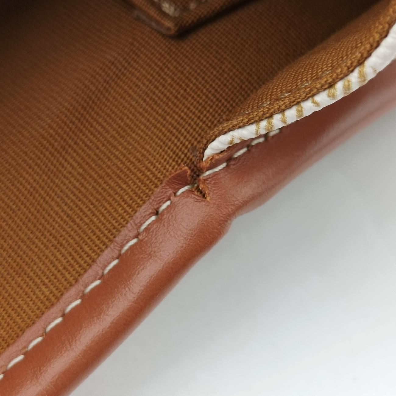 FOLCO Triomphe White×brown PVC coated canvas  U-CU-0241ファルコ トリオンフ ホワイト×ブラウン PVCコーティングキャンバス  U-CU-0241