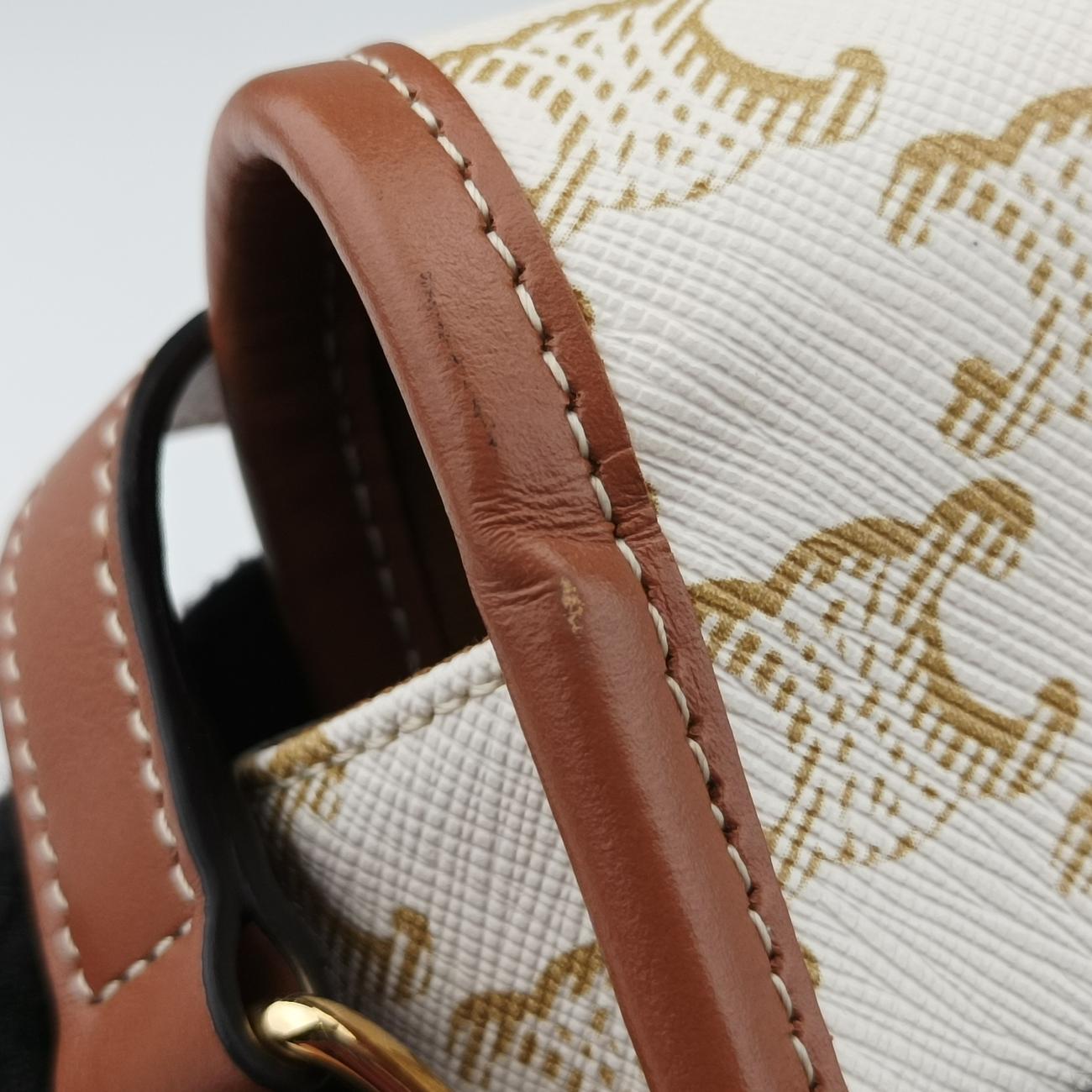 FOLCO Triomphe White×brown PVC coated canvas  U-CU-0241ファルコ トリオンフ ホワイト×ブラウン PVCコーティングキャンバス  U-CU-0241