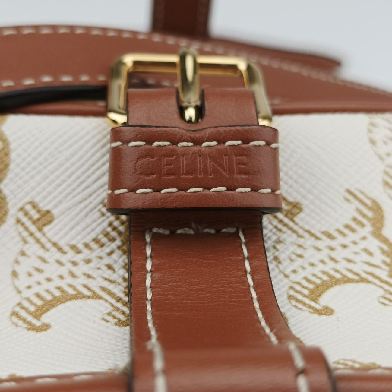 FOLCO Triomphe White×brown PVC coated canvas  U-CU-0241ファルコ トリオンフ ホワイト×ブラウン PVCコーティングキャンバス  U-CU-0241