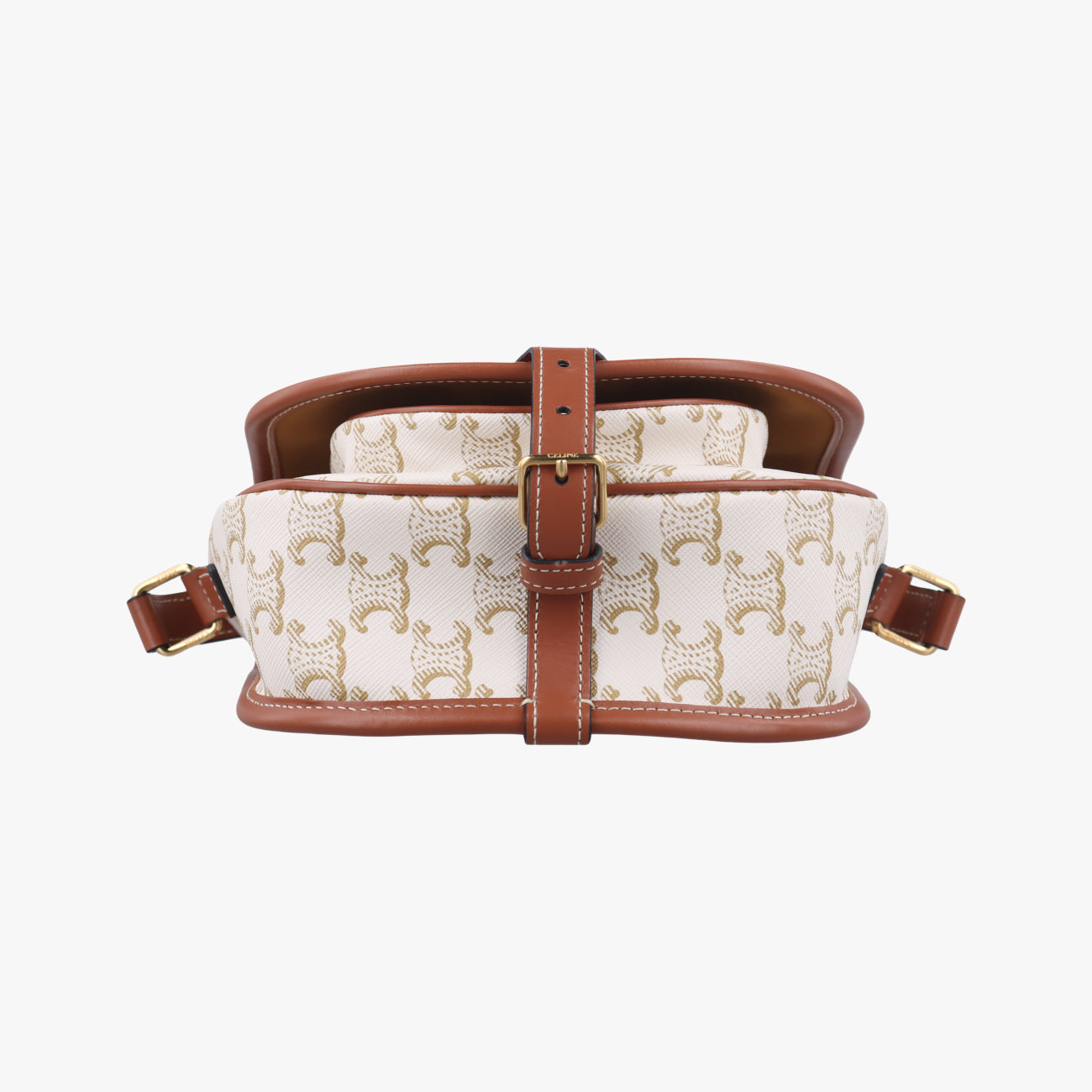 FOLCO Triomphe White×brown PVC coated canvas  U-CU-0241ファルコ トリオンフ ホワイト×ブラウン PVCコーティングキャンバス  U-CU-0241