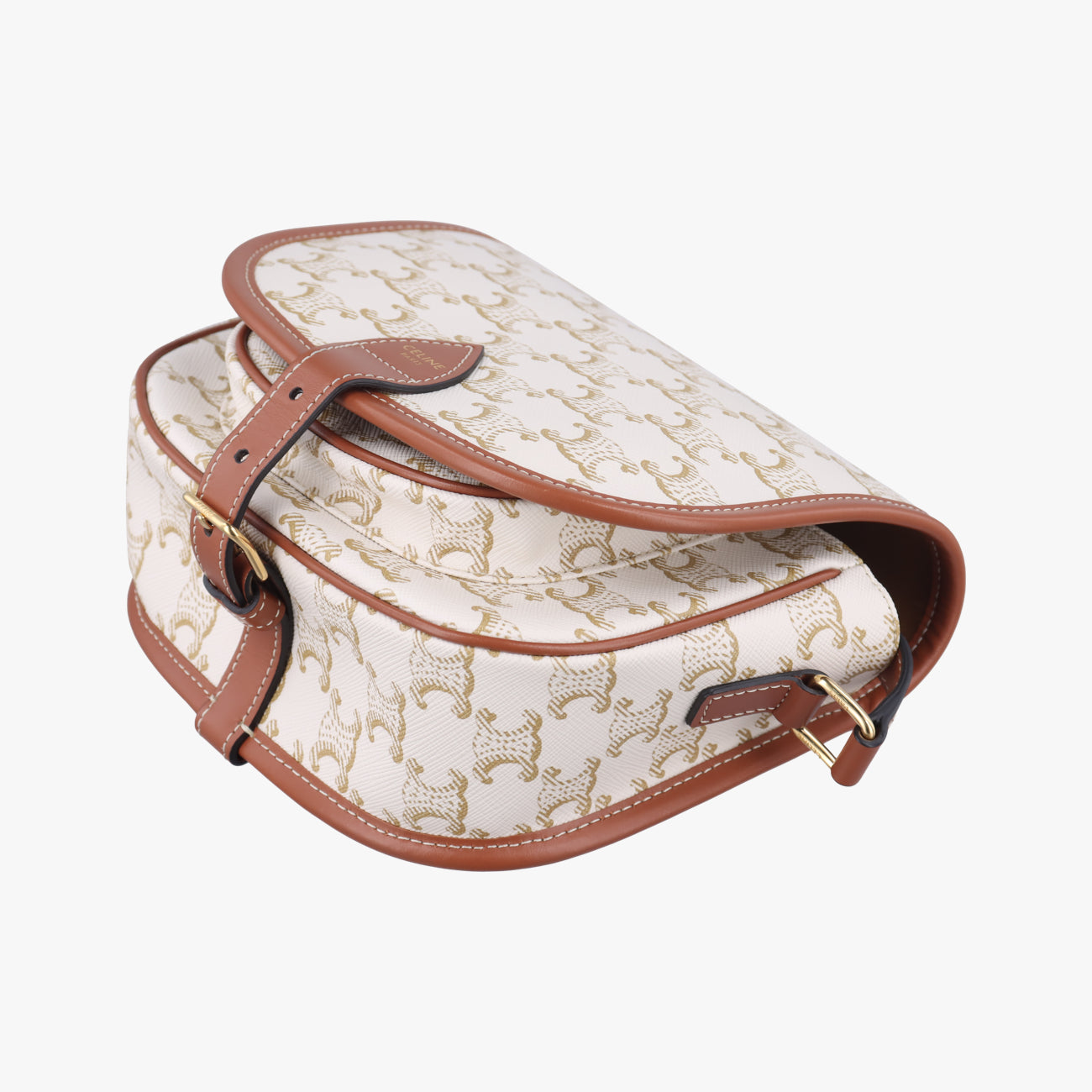 FOLCO Triomphe White×brown PVC coated canvas  U-CU-0241ファルコ トリオンフ ホワイト×ブラウン PVCコーティングキャンバス  U-CU-0241