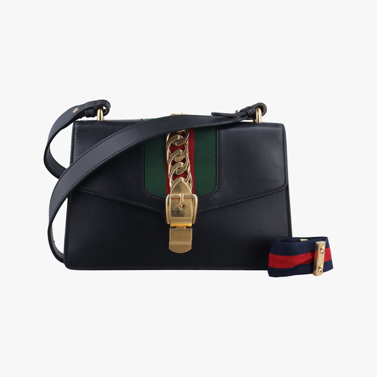 Sylvie Black×green×red Leather 421882 H020496257シルヴィ ブラック×グリーン×レッド レザー 421882 H020496257