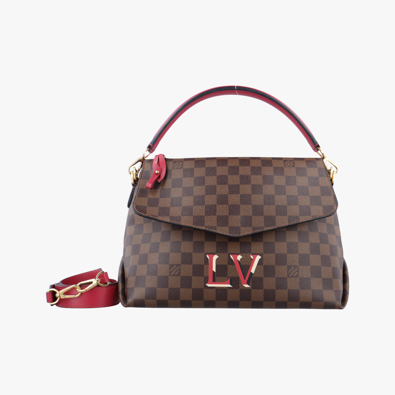 Beaubourg Satchel MM EBENE×Scarlet Damier Canvas N40176 DR1149ボブールMM エベーヌ×スカーレット ダミエキャンバス N40176 DR1149