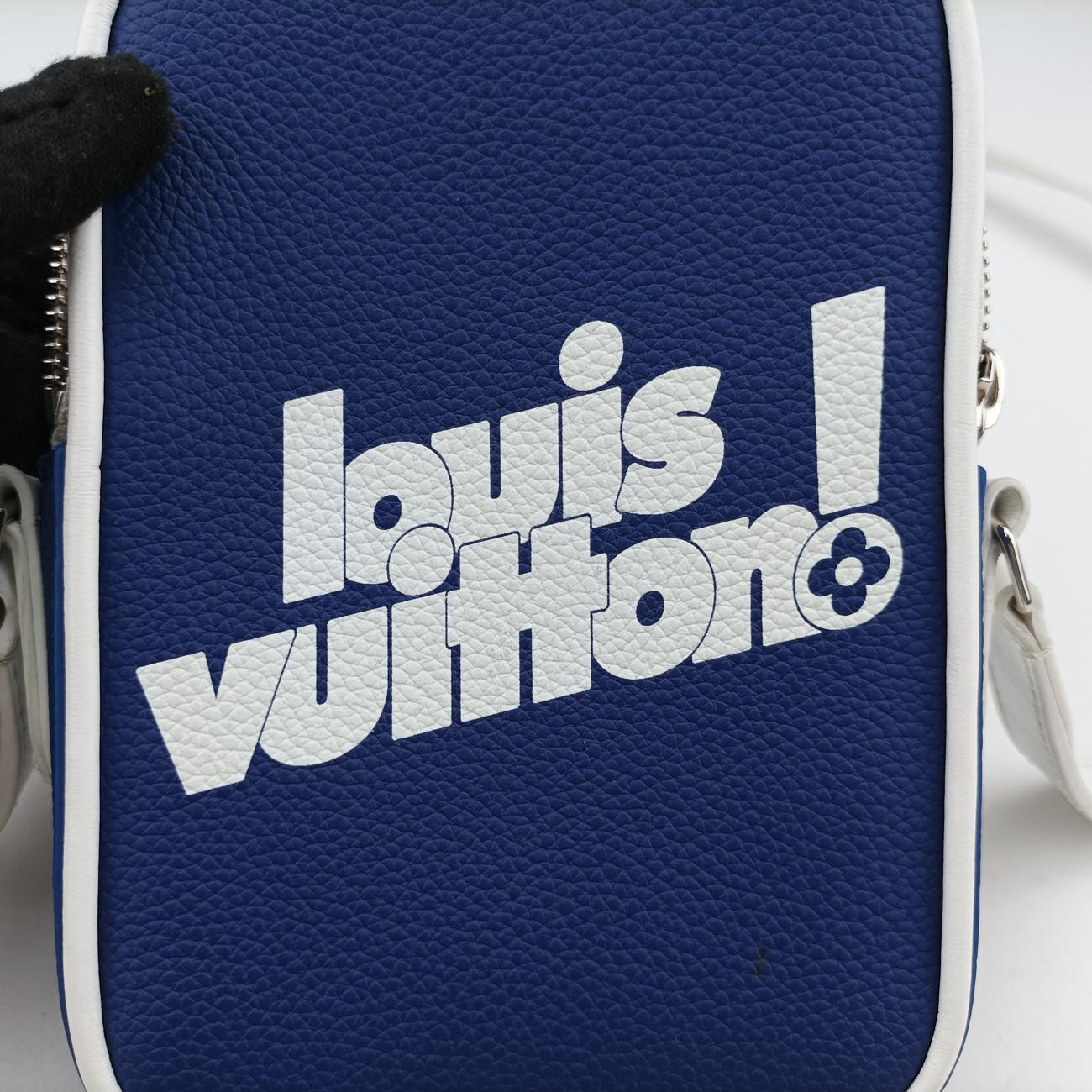 EVERYDAY LV DANUBE PPM Blue × white Leather M45893 IC chipエブリデイLV ダヌーヴ PPM 2021AW ブルー × ホワイト レザー M45893 ＩＣチップ