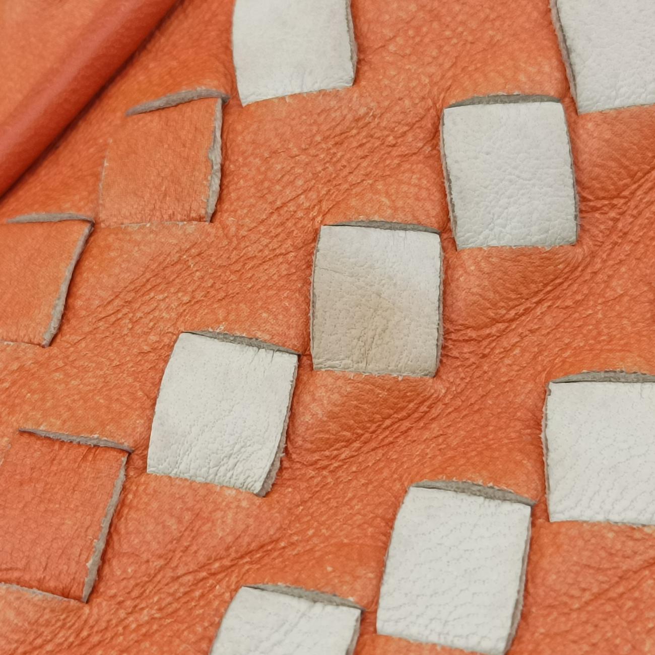 Intrecciato Orange×white lambskin  210615 VIHE1 9583 EPEV 2008 4198 Bイントレチャート オレンジ×ホワイト ラムスキン  210615 VIHE1 9583 EPEV 2008 4198 B